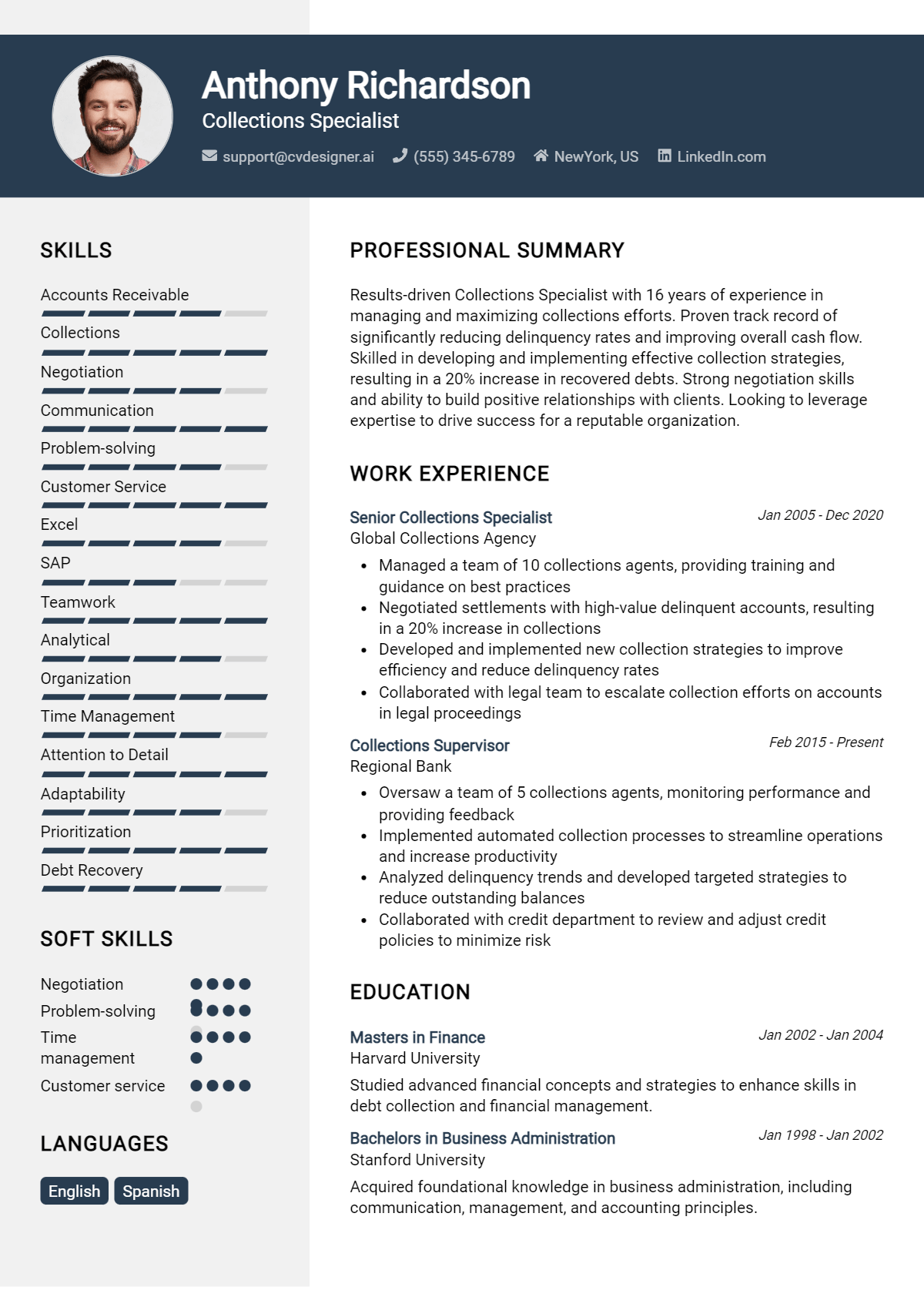 Collections Specialist Resume Example for 2026: Best Tips & Templates Preview