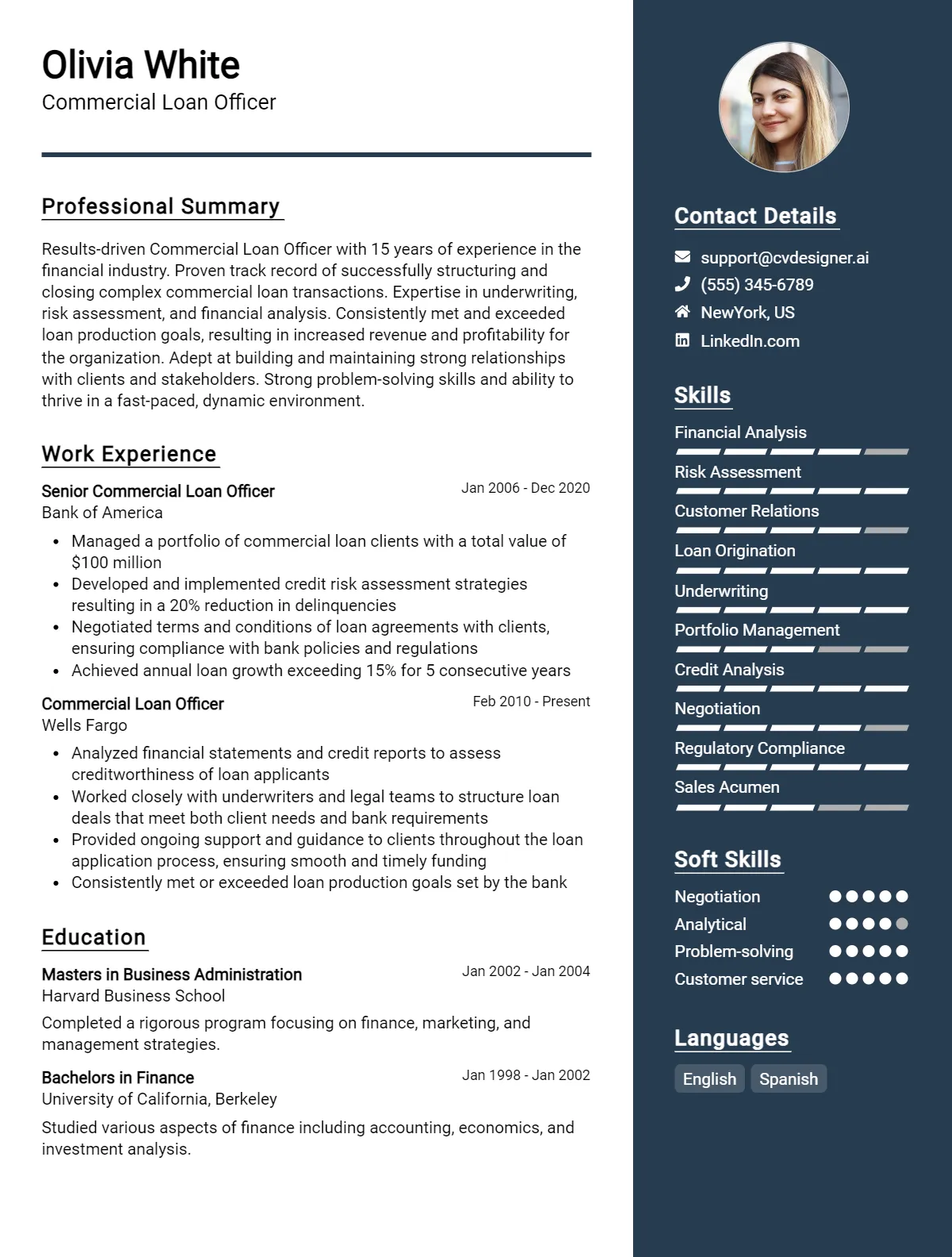 Commercial Loan Officer CV Examples & Templates for 2026 Preview