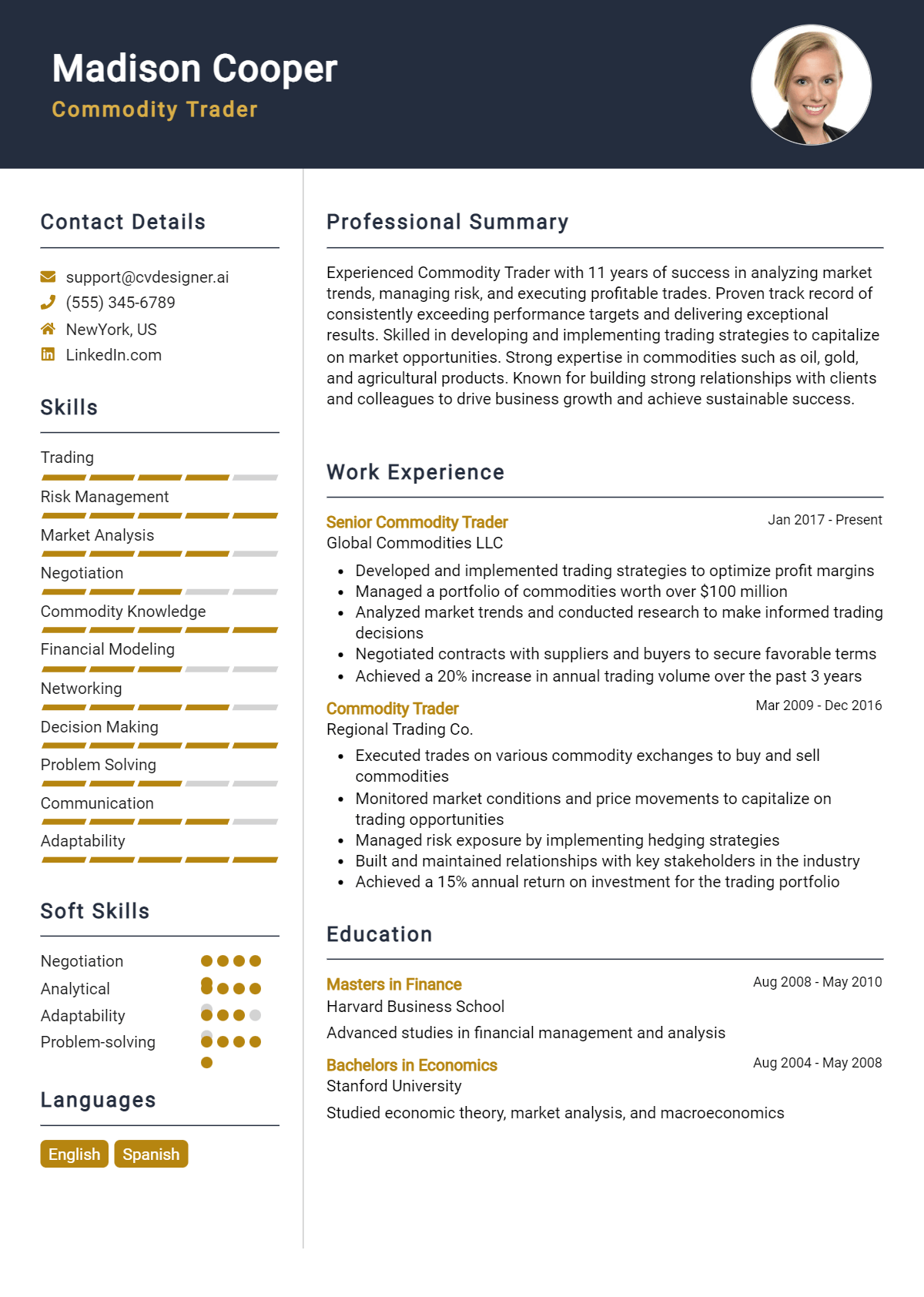 Commodity Trader Resume Example for 2026: Tips to Stand Out Preview