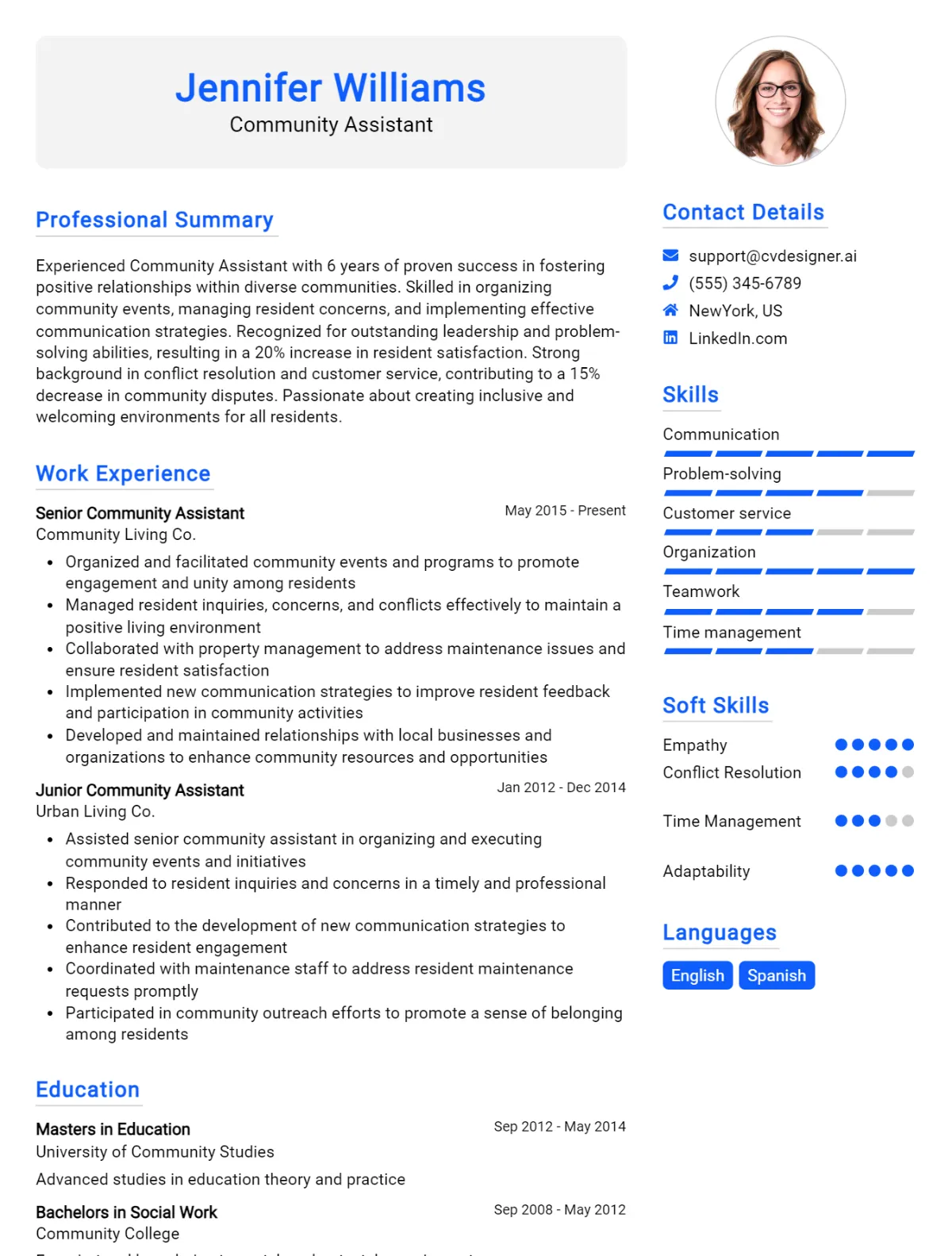 Community Assistant CV Example For 2026: Tips to Stand Out Preview