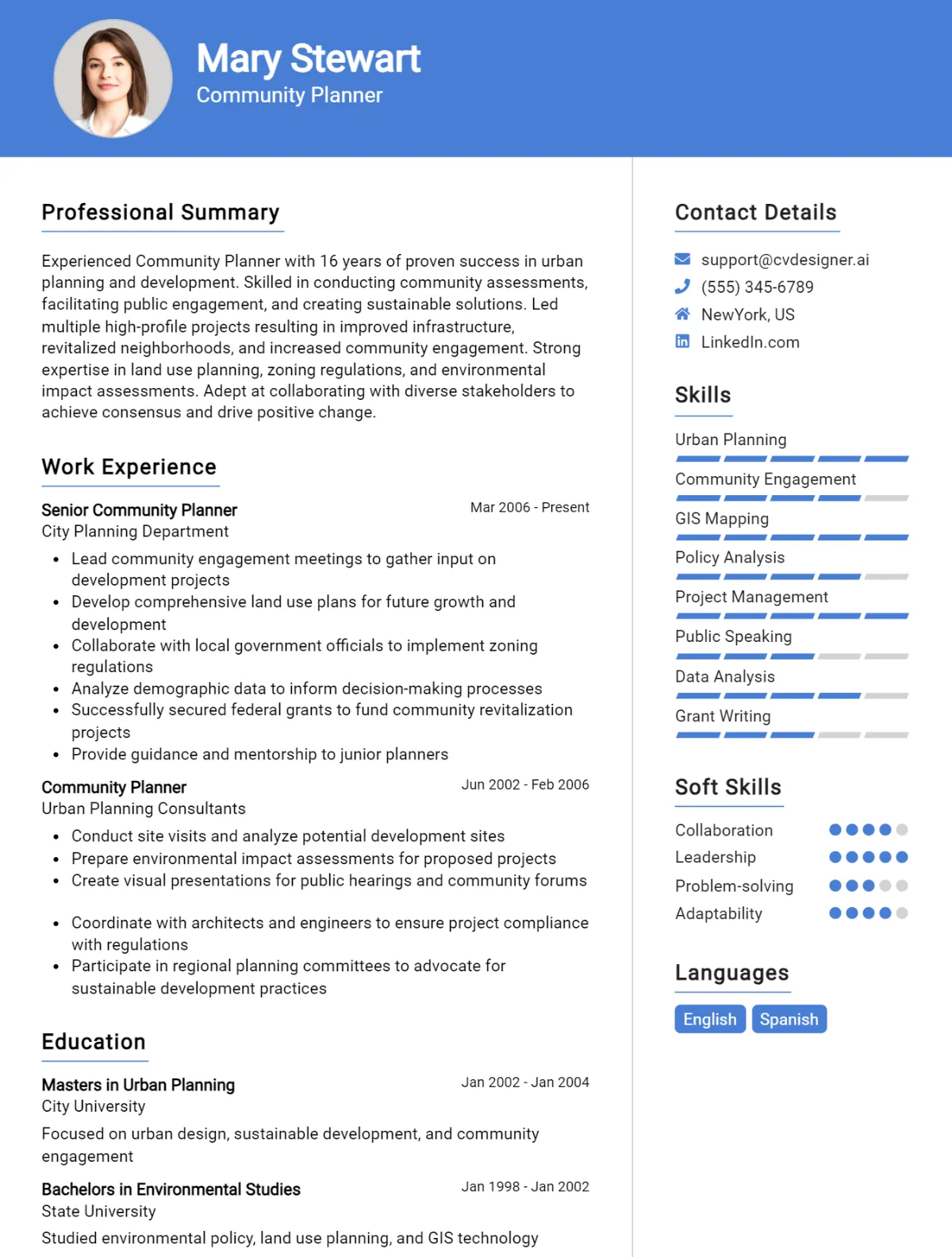 Community Planner CV Example For 2026: Top Tips & Samples Preview