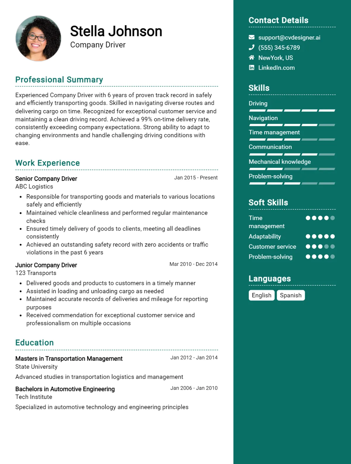 Company Driver CV Example For 2026: How to Create a Professional CV Preview
