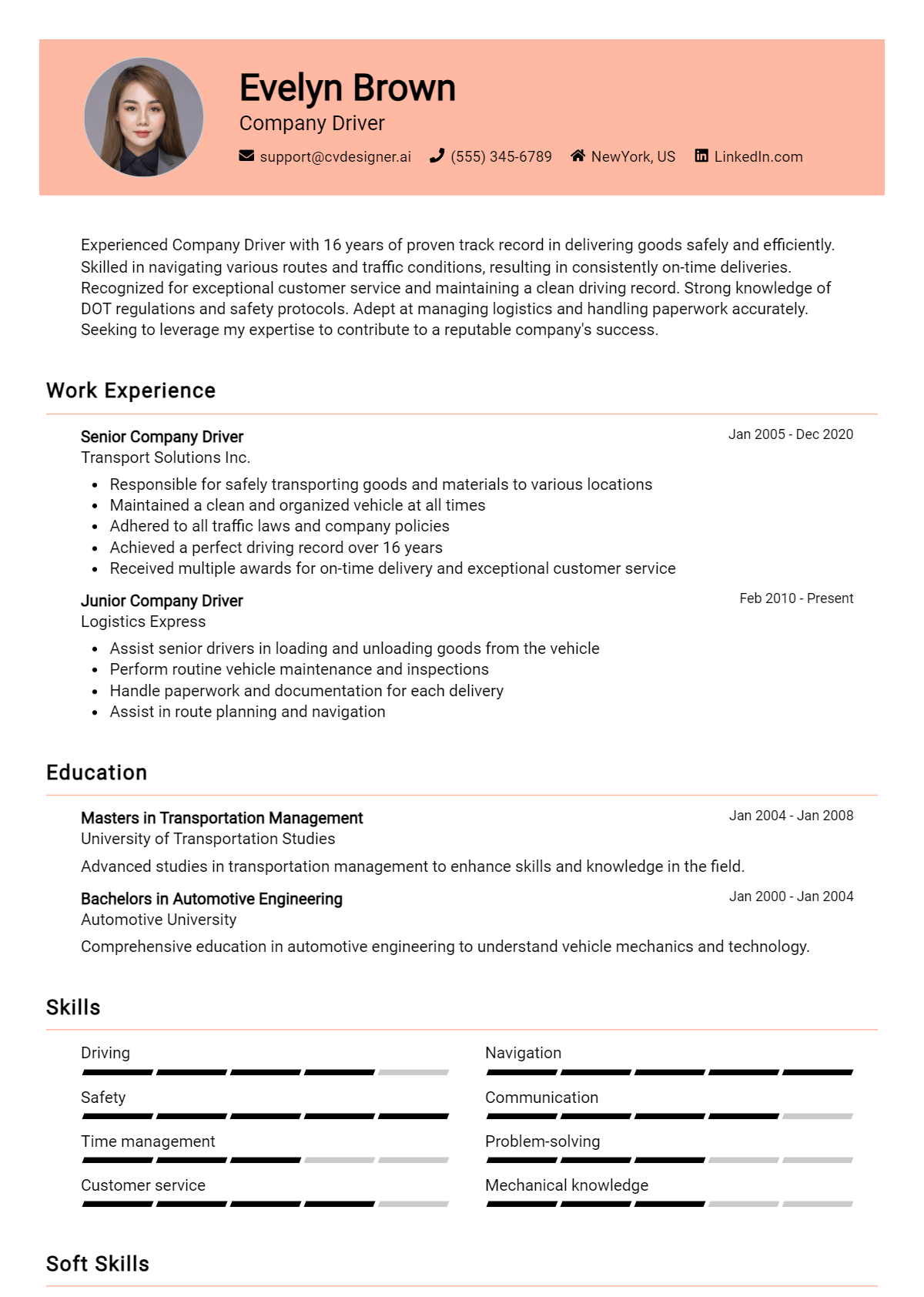 22 Company Driver Resume Examples for 2026: Top CV Skills Preview
