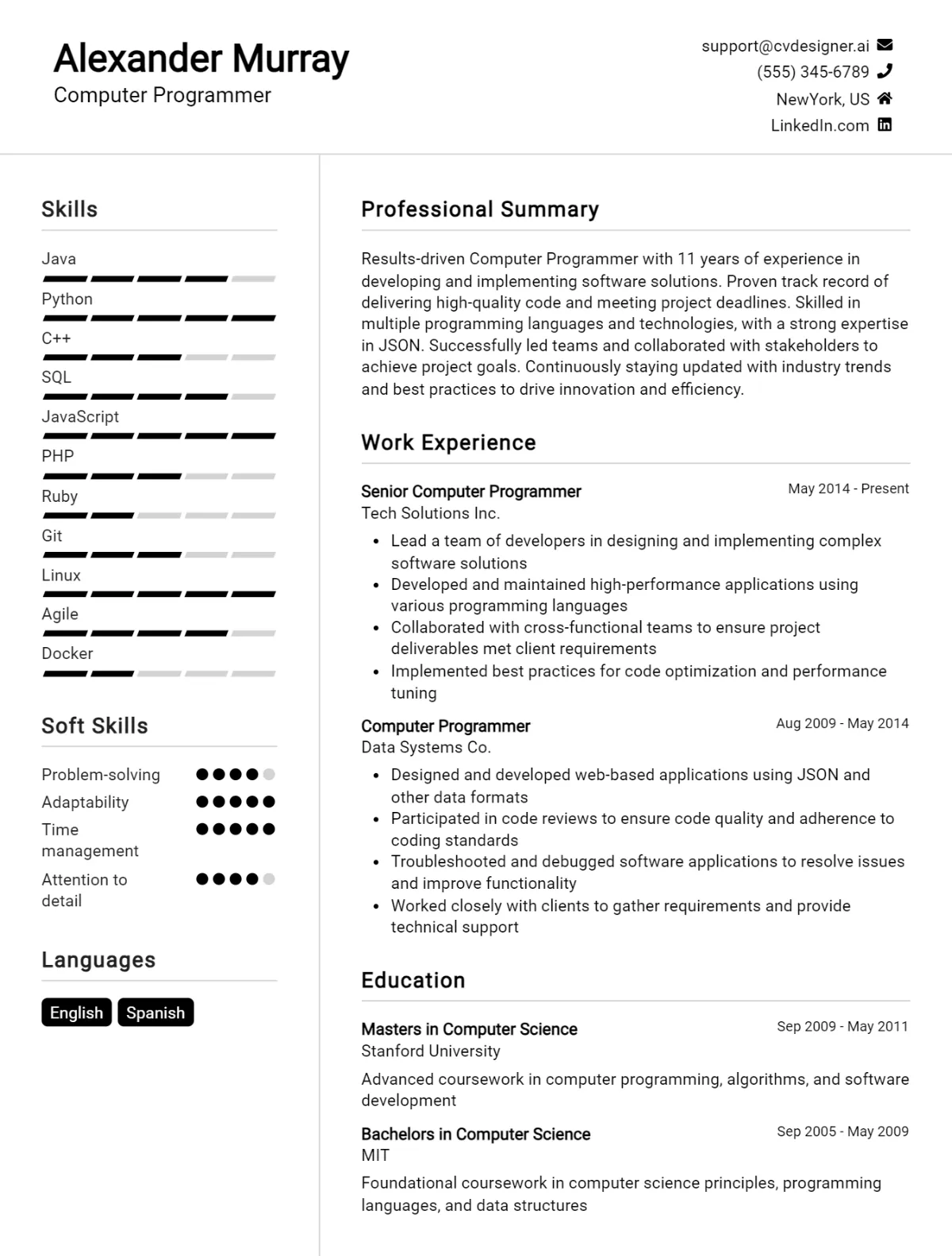 12 Computer Programmer CV Examples And Templates For 2026 Preview