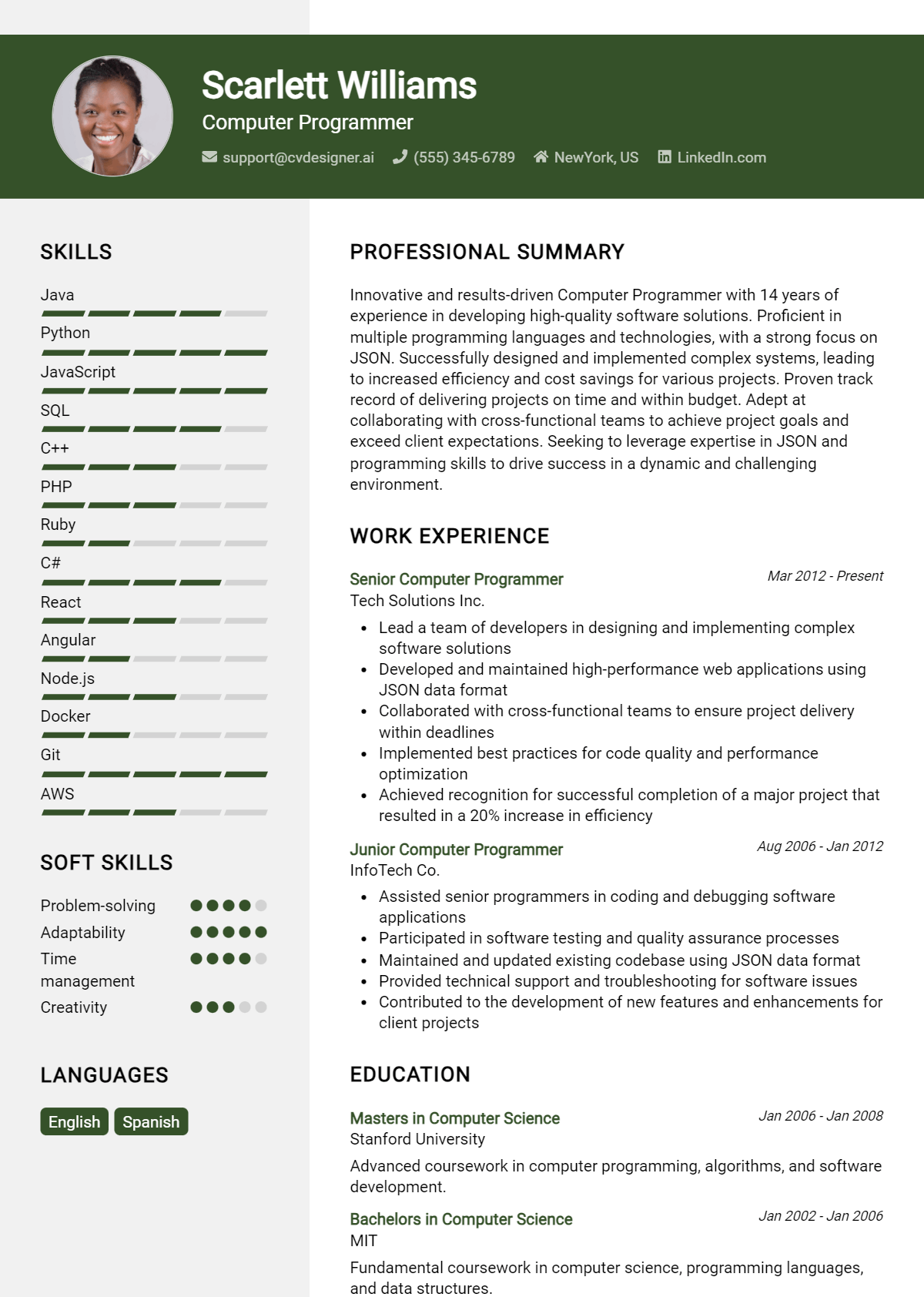 15 Computer Programmer Resume Examples And Templates for 2026 Preview