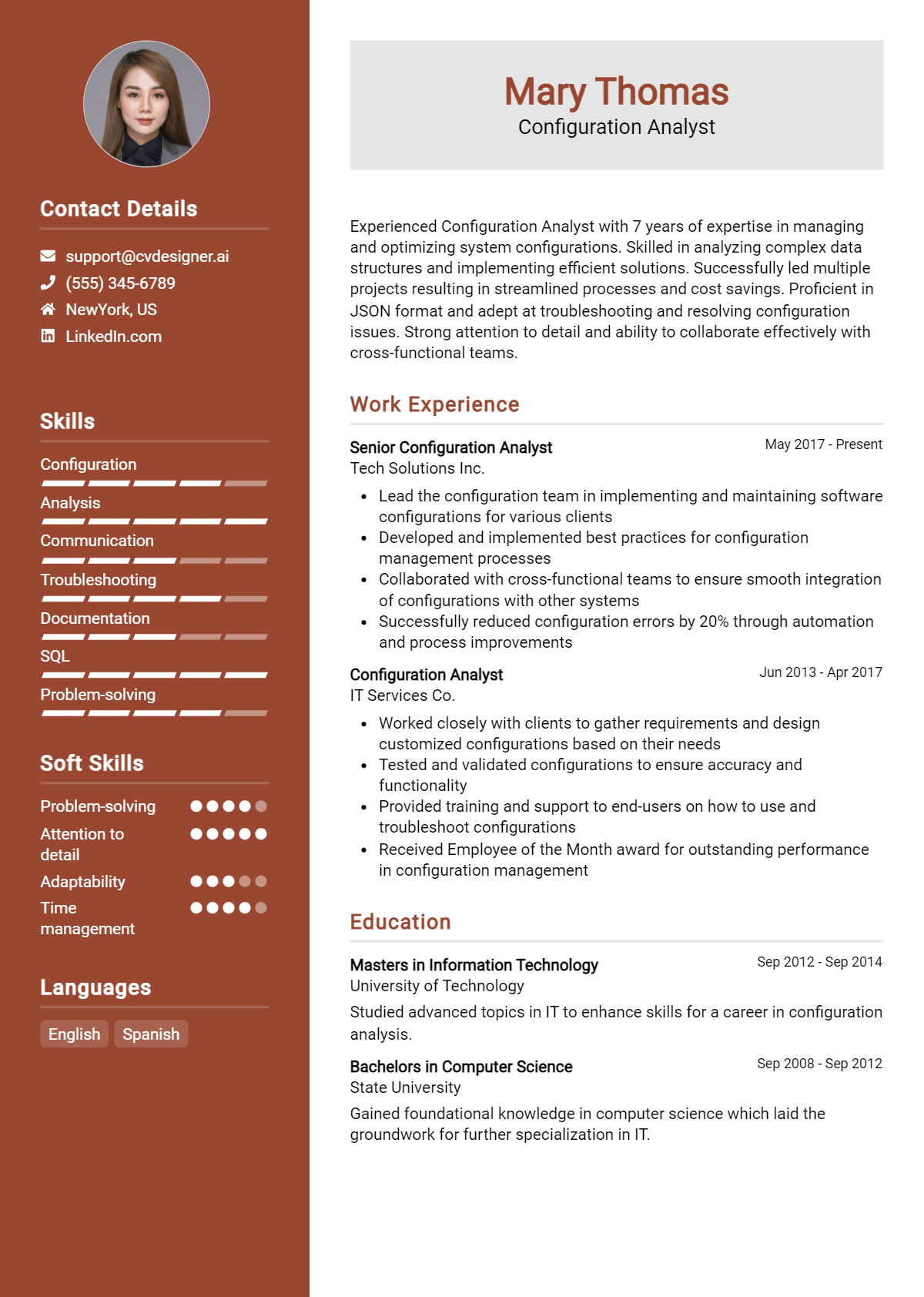 Configuration Analyst Resume Example for 2026: Free Guide Preview