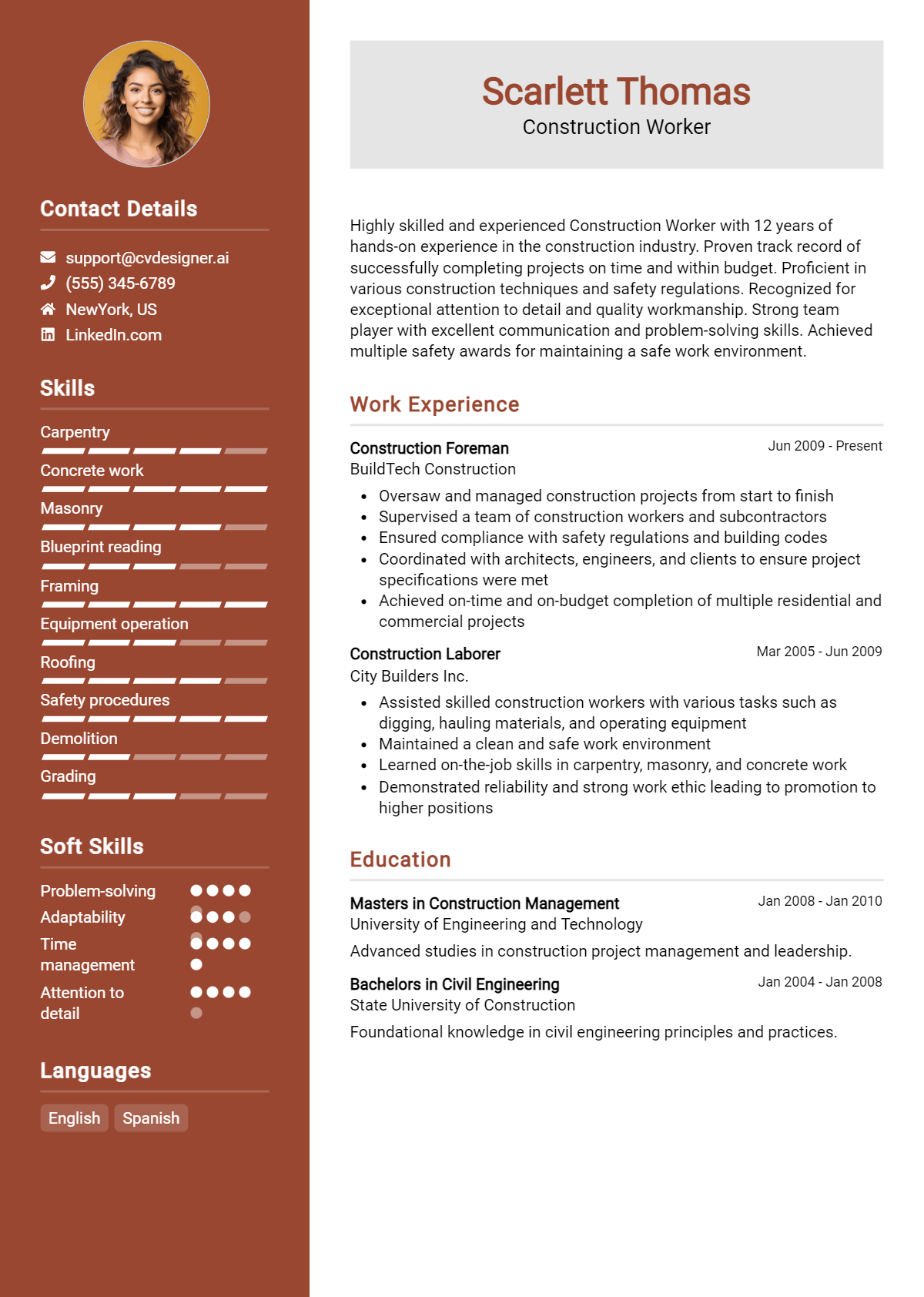 Construction Worker Resume Example for 2026: Best Formatting Tips Preview