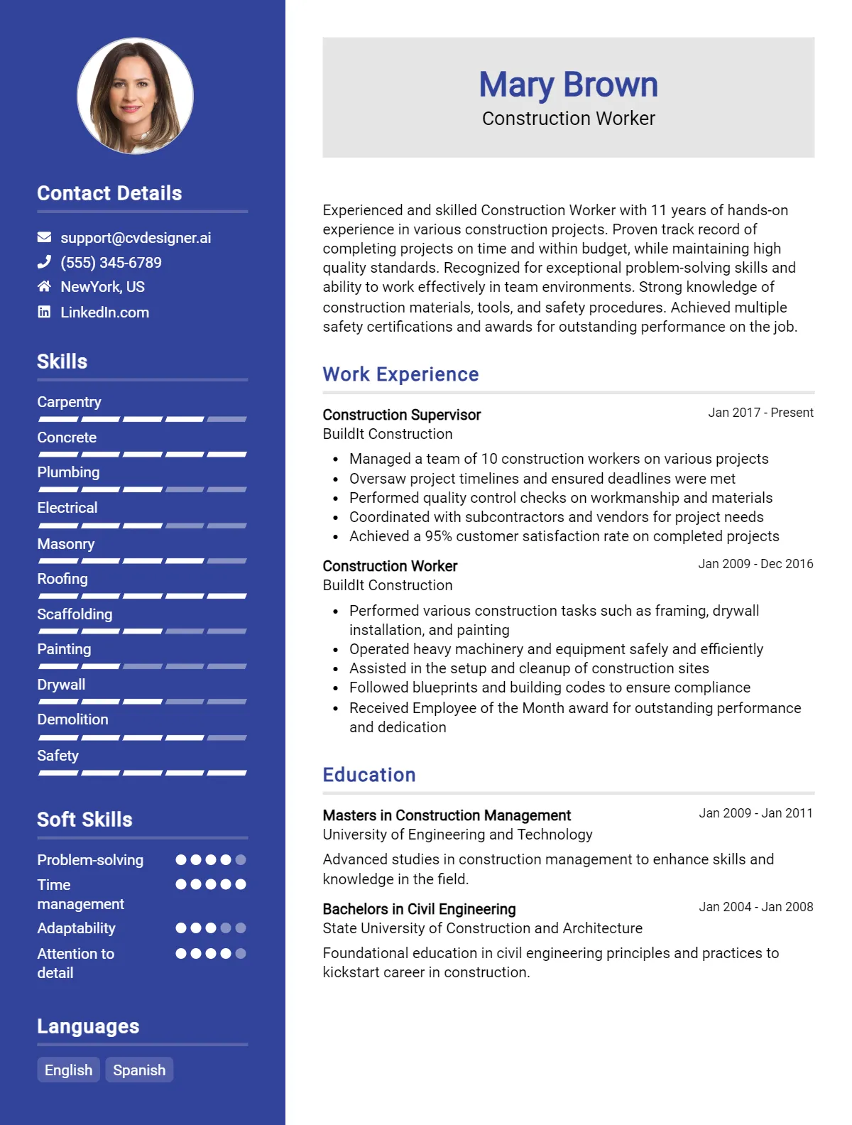 15 Construction Worker CV Examples For 2026: Best Writing Guide Preview