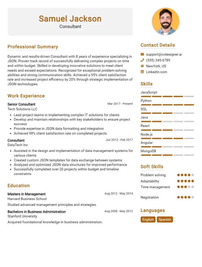 Consultant CV Example