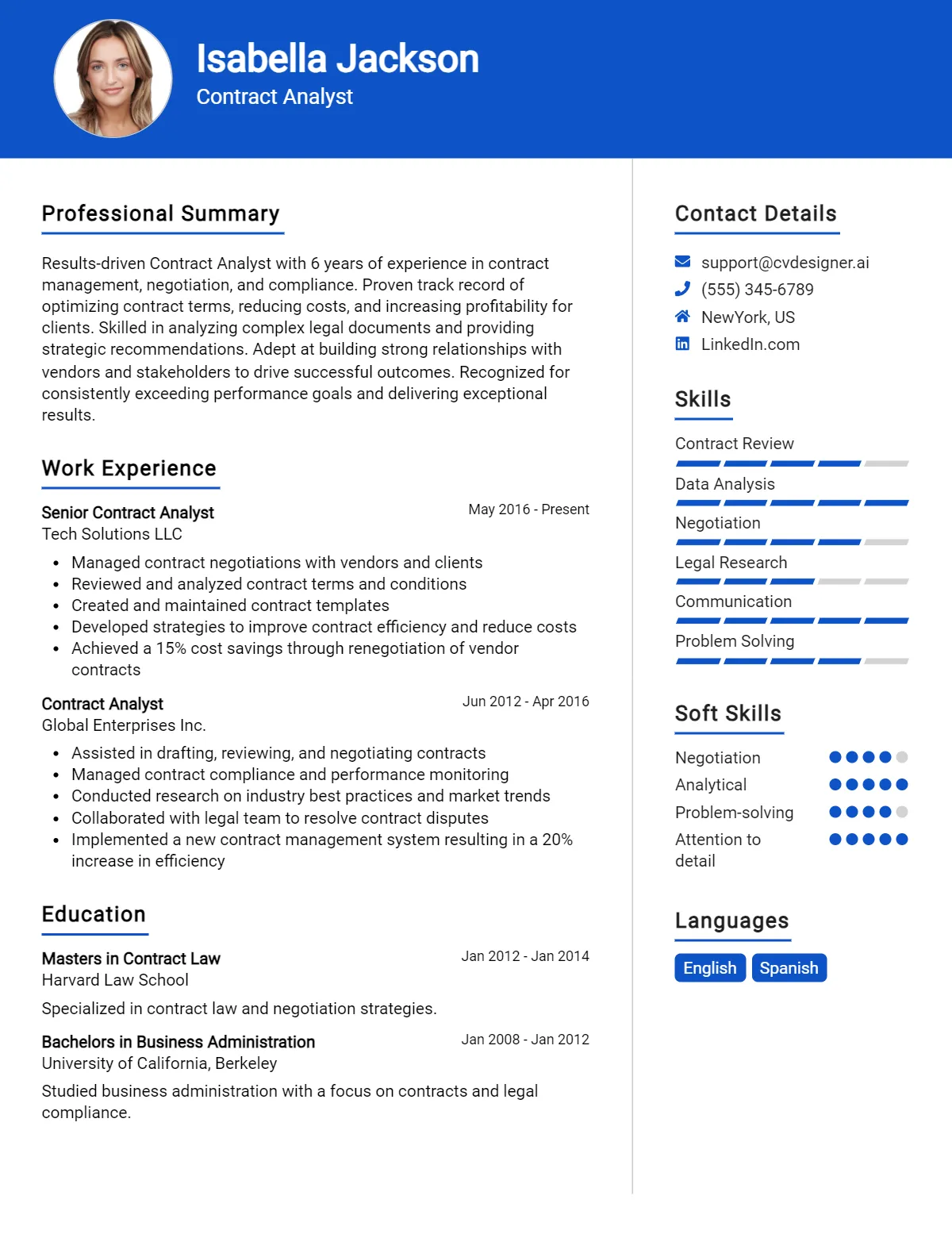 Contract Analyst CV Example For 2026: Tips to Stand Out Preview