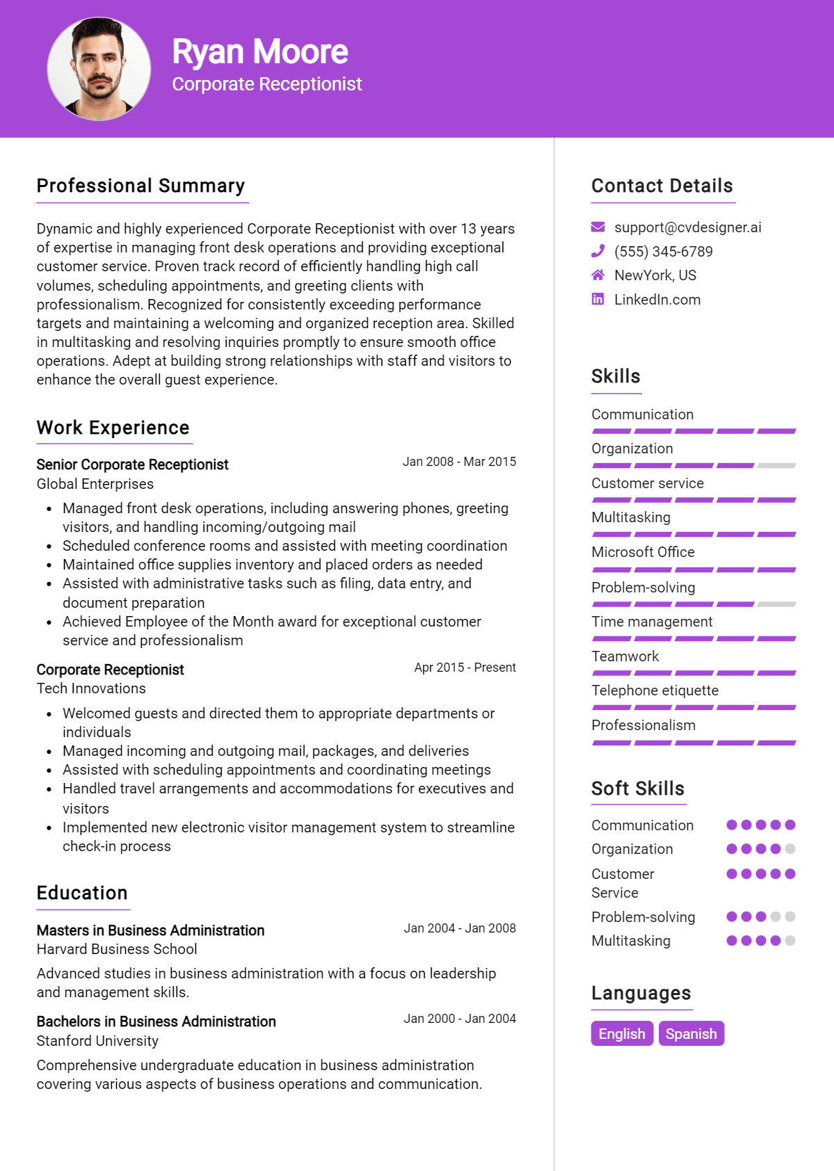 7 Corporate Receptionist Resume Examples for 2026: Strategies & Templates Preview