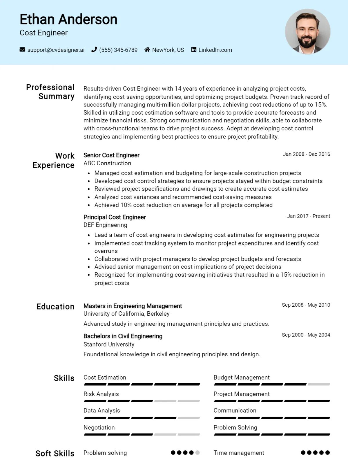 Cost Engineer CV Example For 2026: Top Tips & Samples Preview