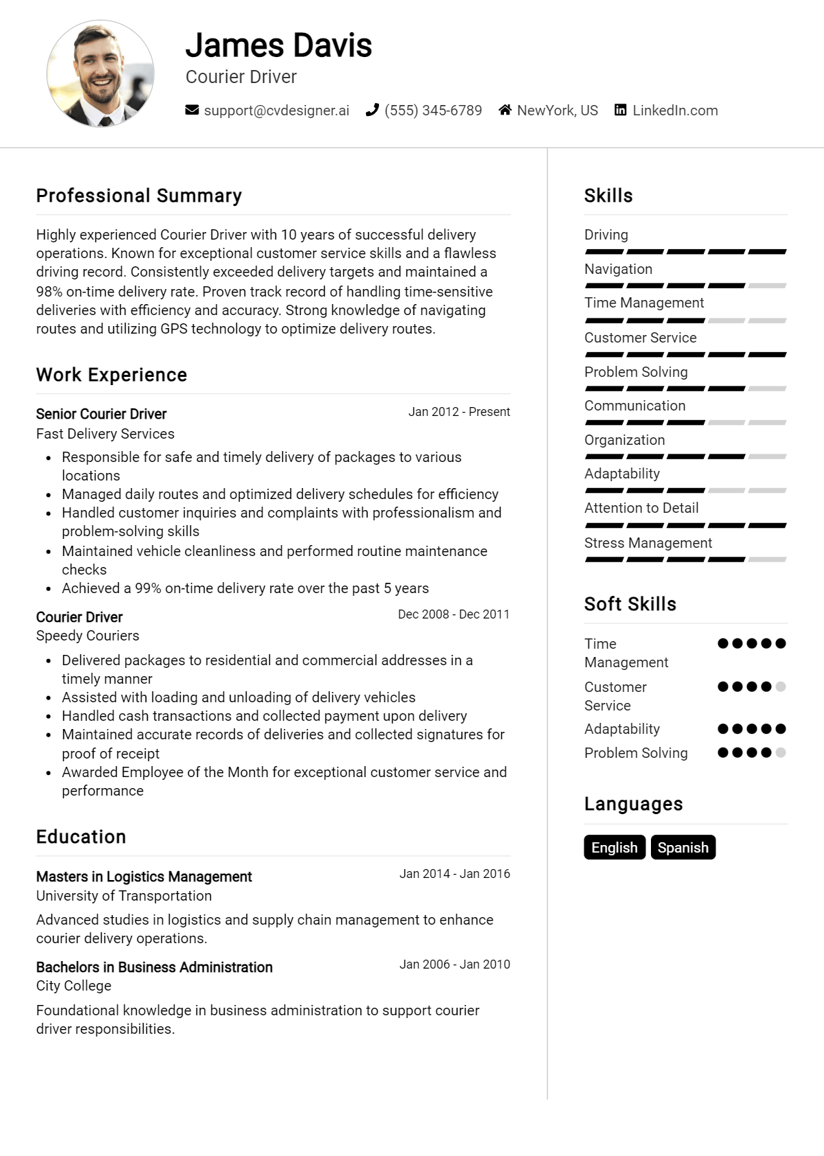 22 Courier Driver Resume Examples for 2026: Strategies & Templates Preview