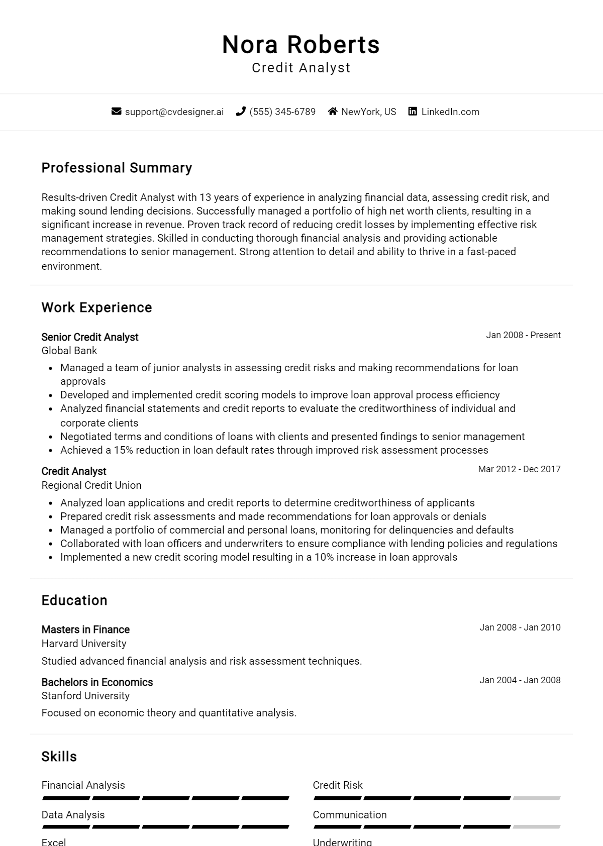 6 Credit Analyst Resume Examples And Templates for 2026 Preview