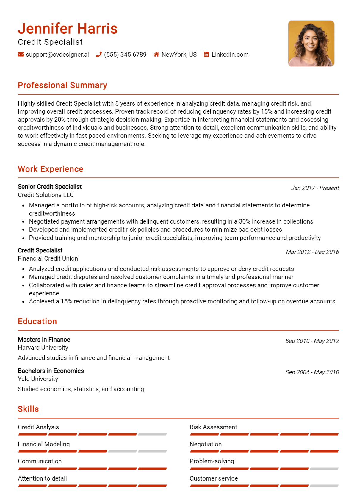 6 Credit Specialist Resume Examples And Templates for 2026 Preview