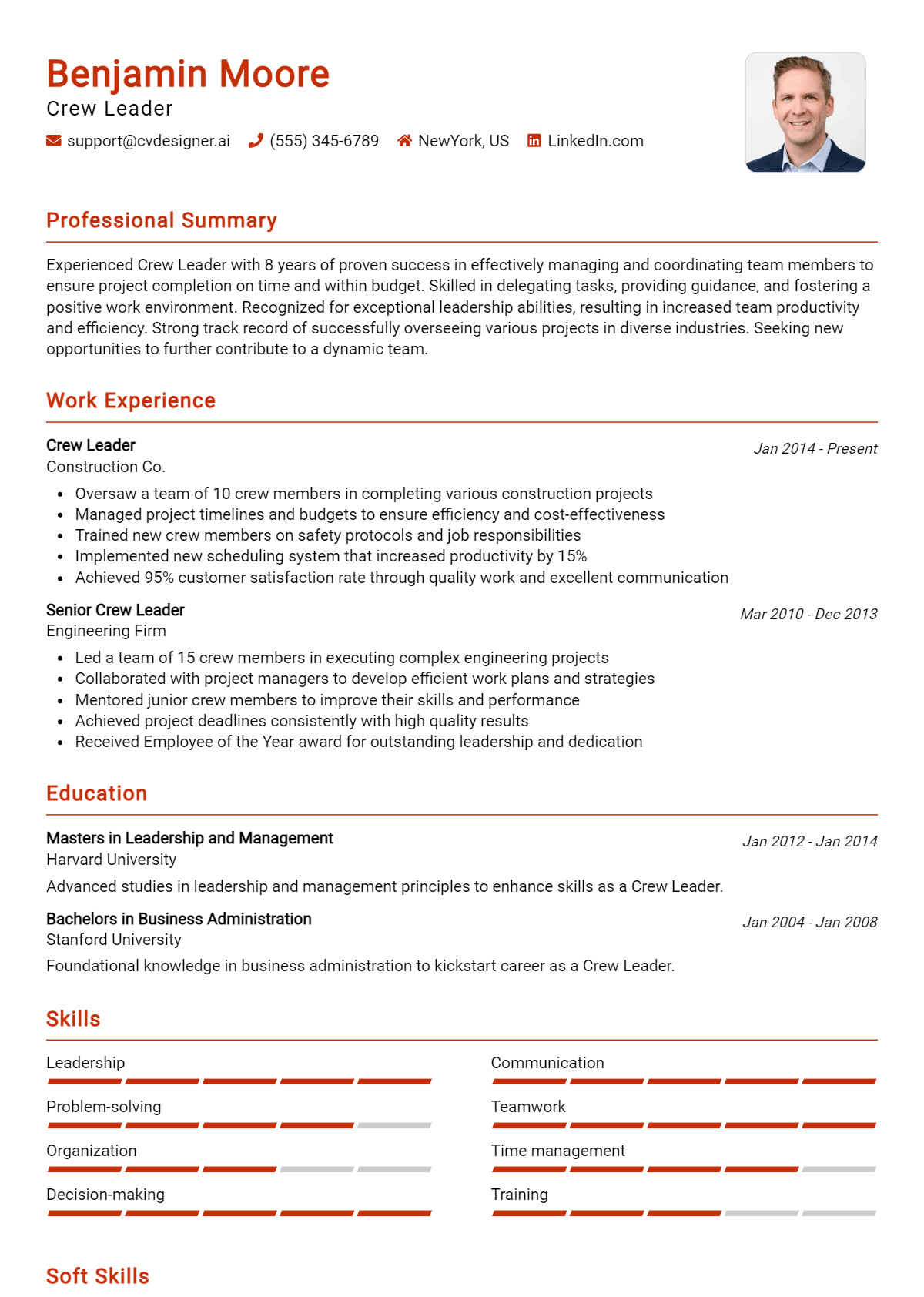 Crew Leader Resume Example for 2026: Best Writing Guide Preview