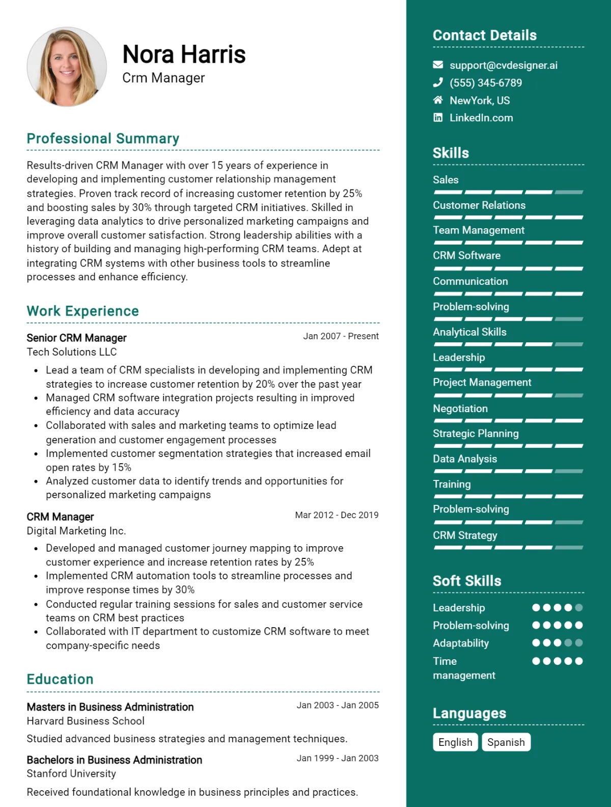 CRM Manager CV Example For 2026: Tips & Templates Preview