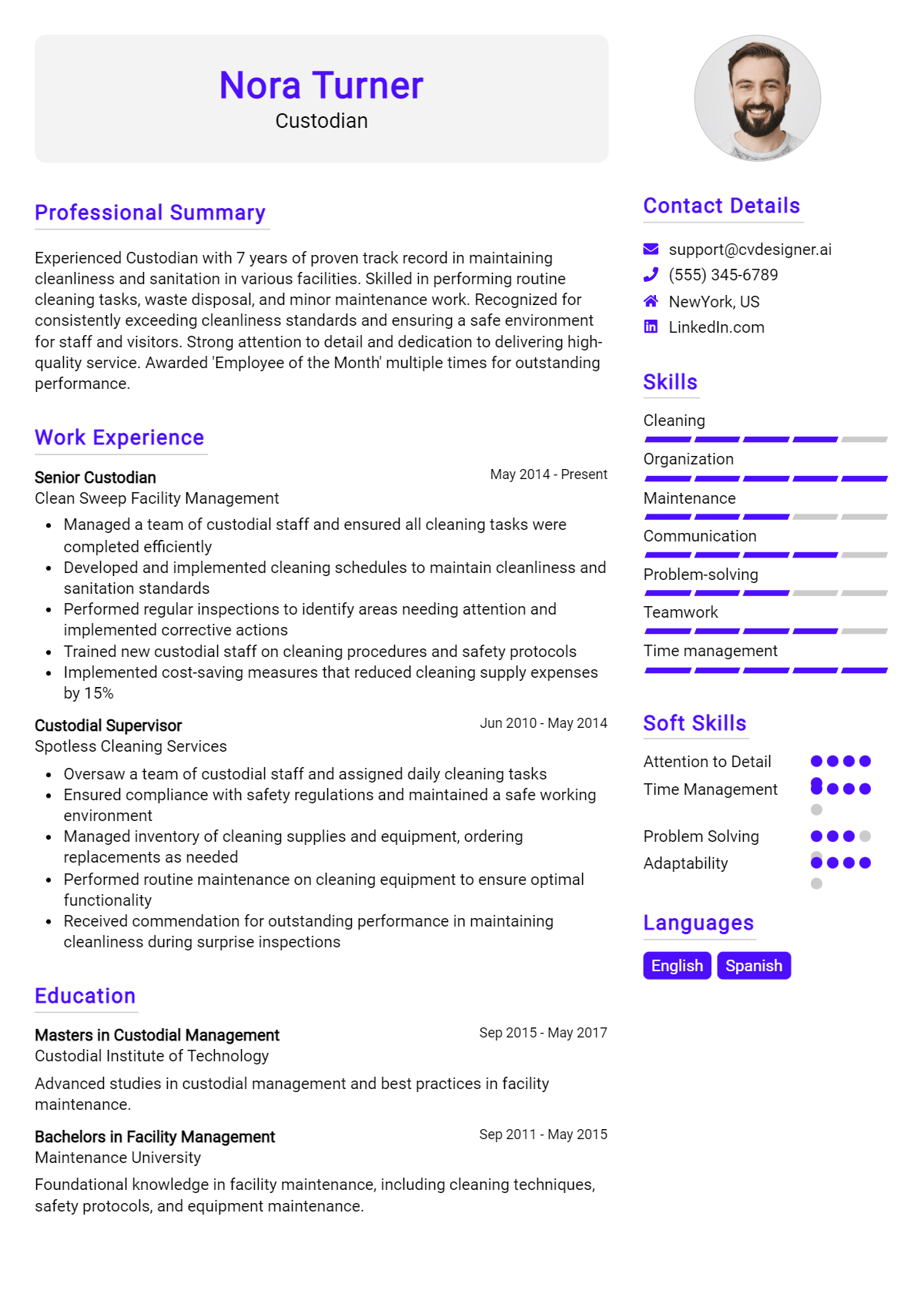 Custodian Resume Example for 2026: Strategies & Templates Preview