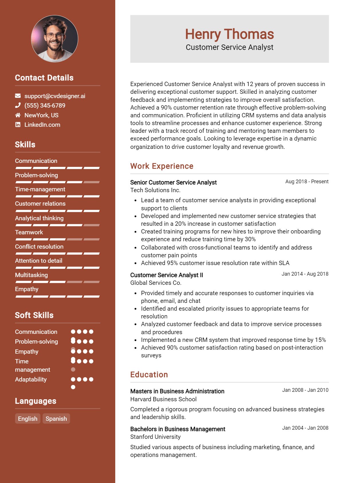 9 Customer Service Analyst Resume Examples And Templates for 2026 Preview