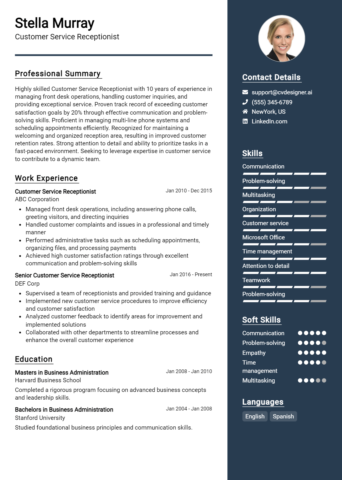 7 Customer Service Receptionist Resume Examples for 2026: Best Practices Preview