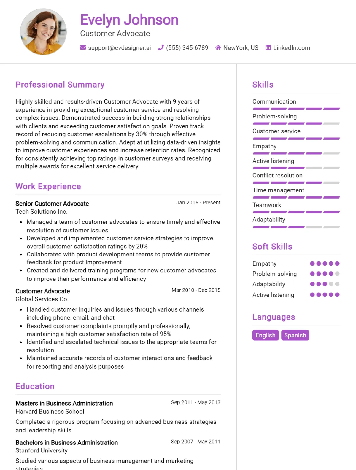 Customer Advocate CV Example For 2026: Best Formatting Tips Preview