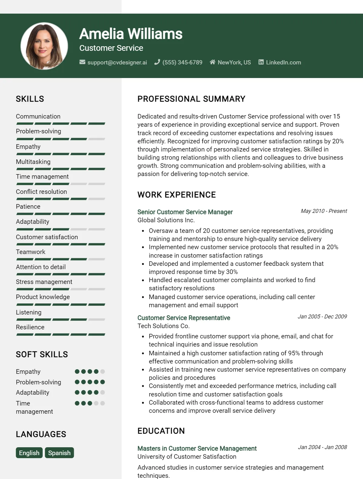 16 Customer Service CV Examples And Free Templates For 2026 Preview