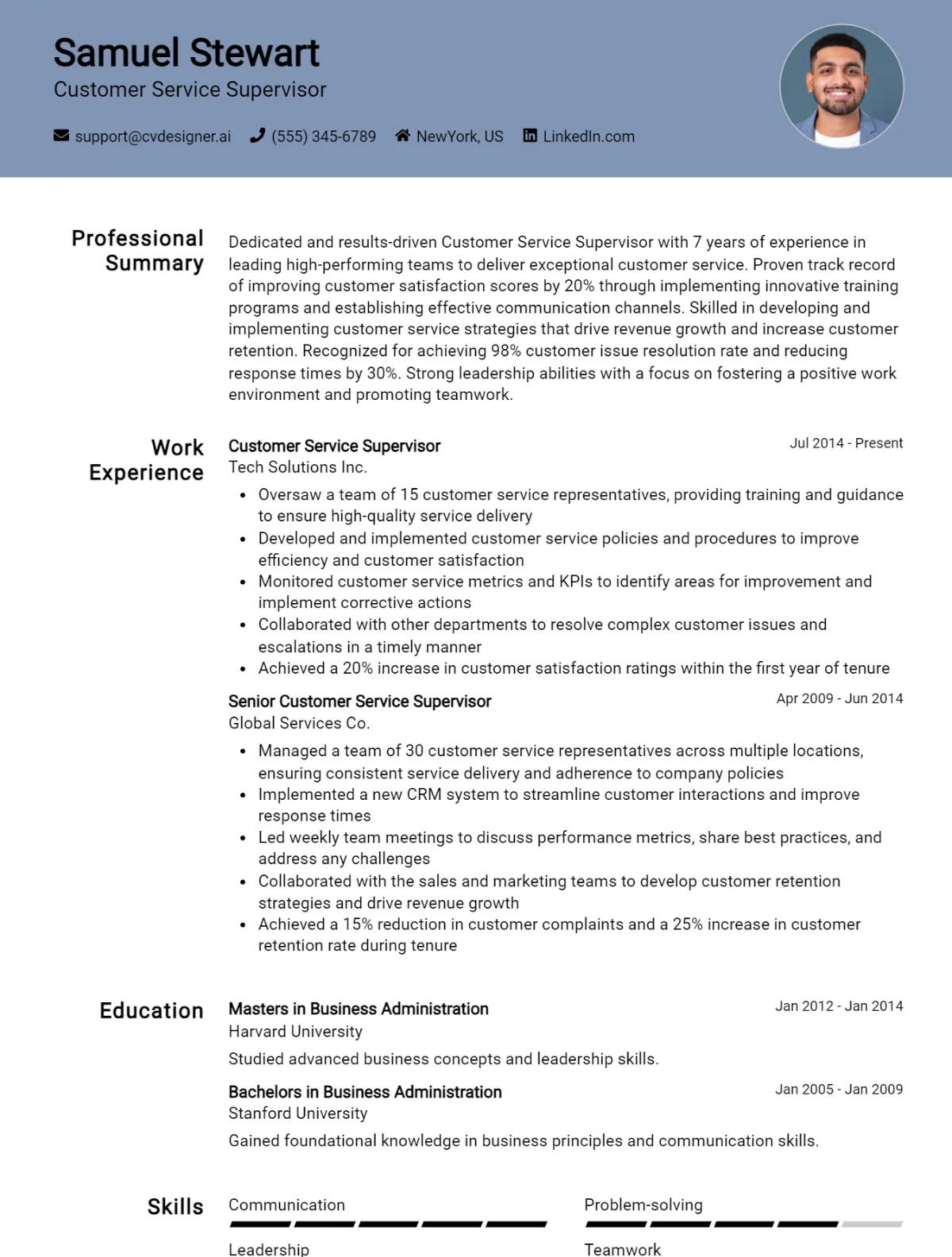 16 Customer Service Supervisor CV Examples And Templates For 2026 Preview