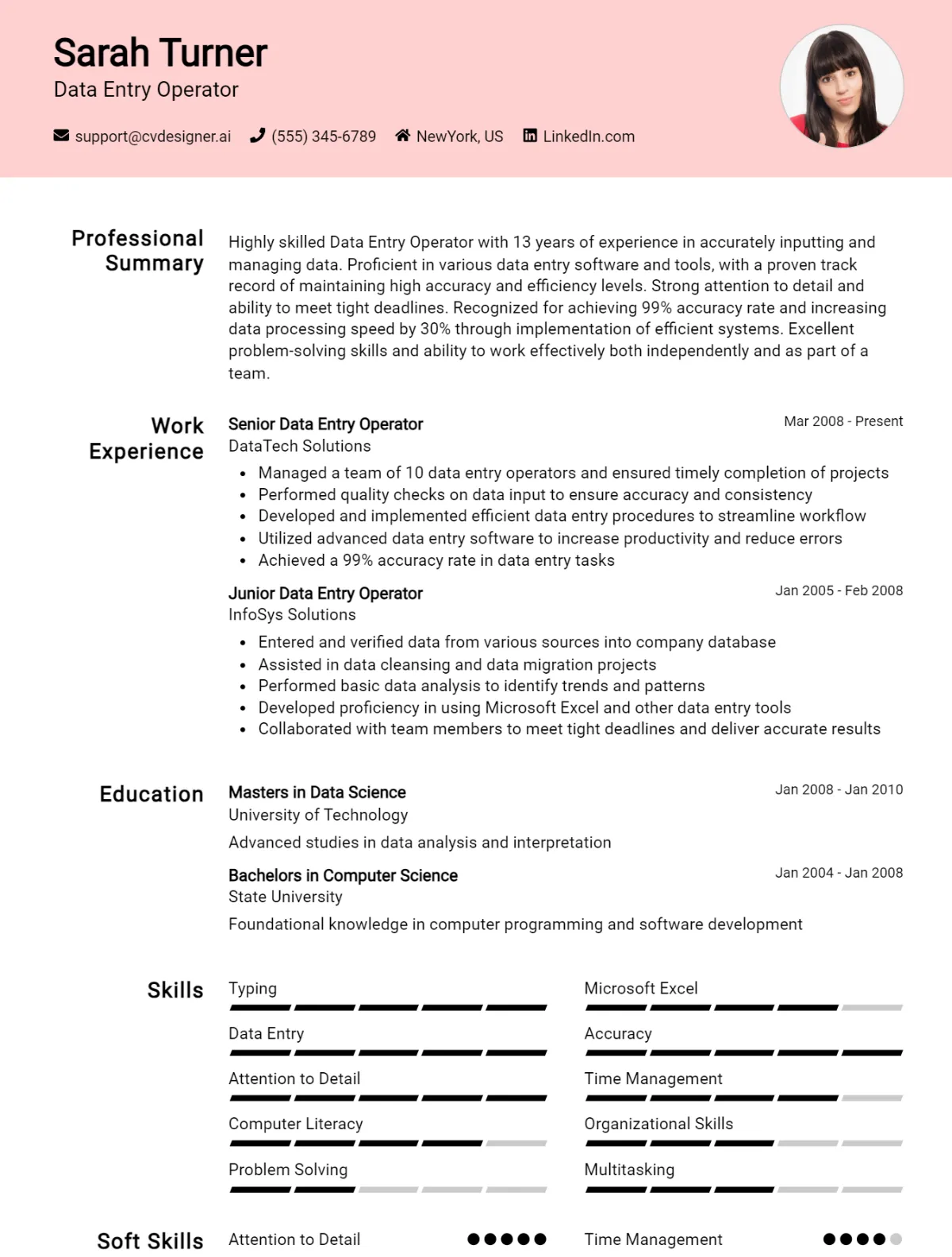 Data Entry Operator CV Example For 2026: Best Formatting Tips Preview