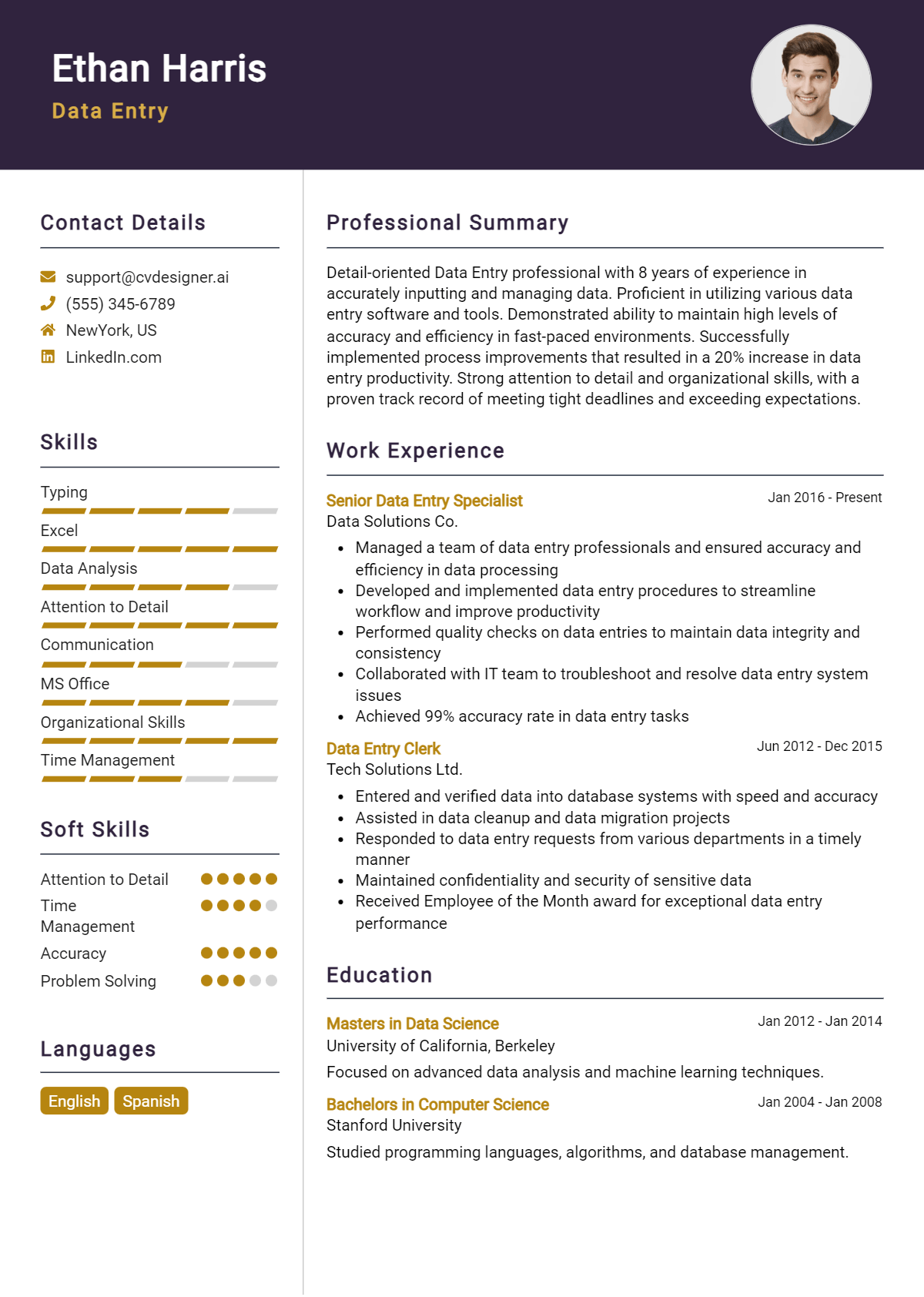 Data Entry Resume Example for 2026: Free Downloadable Templates Preview