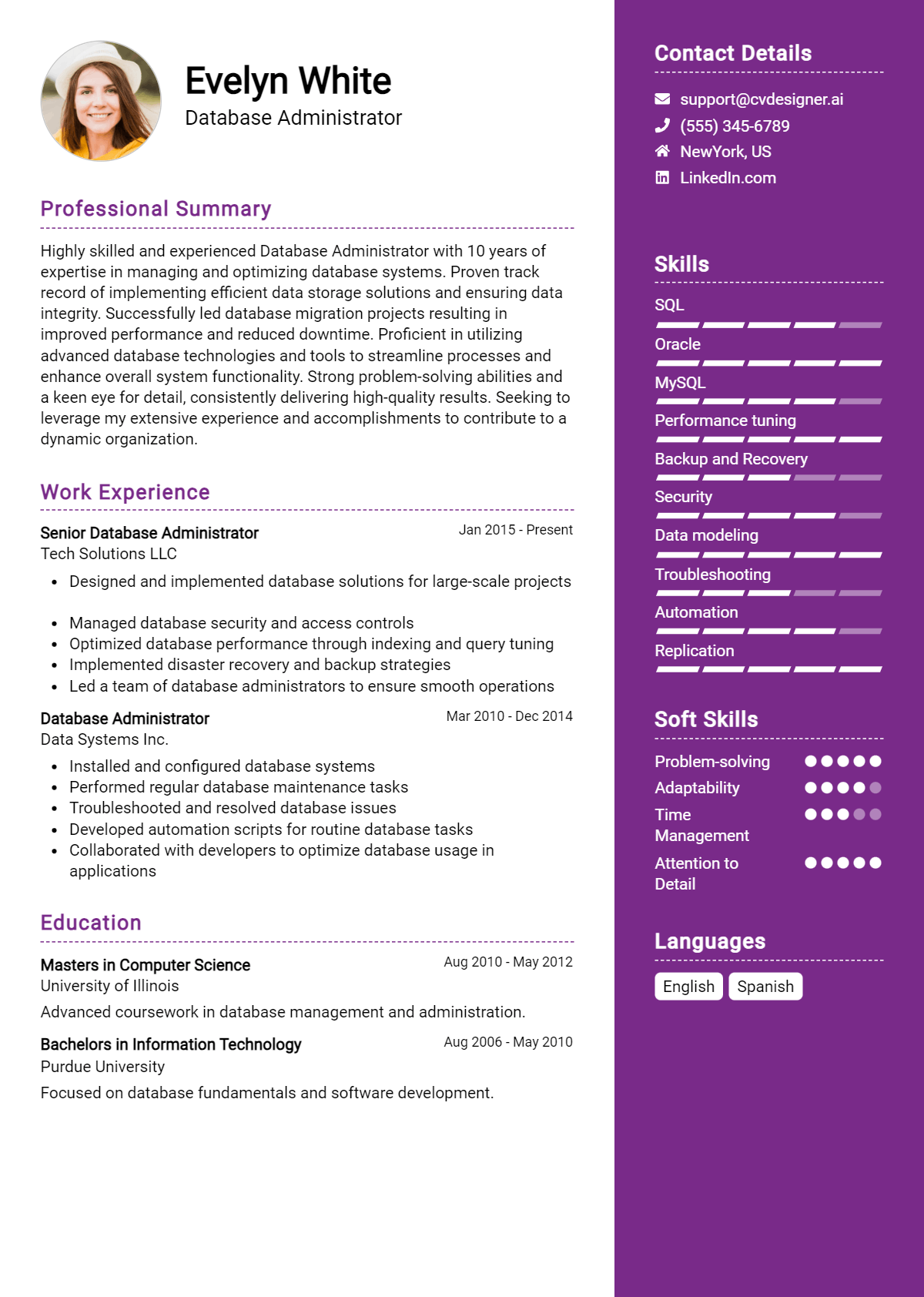 10 Database Administrator Resume Examples for 2026: Writing Guide Preview