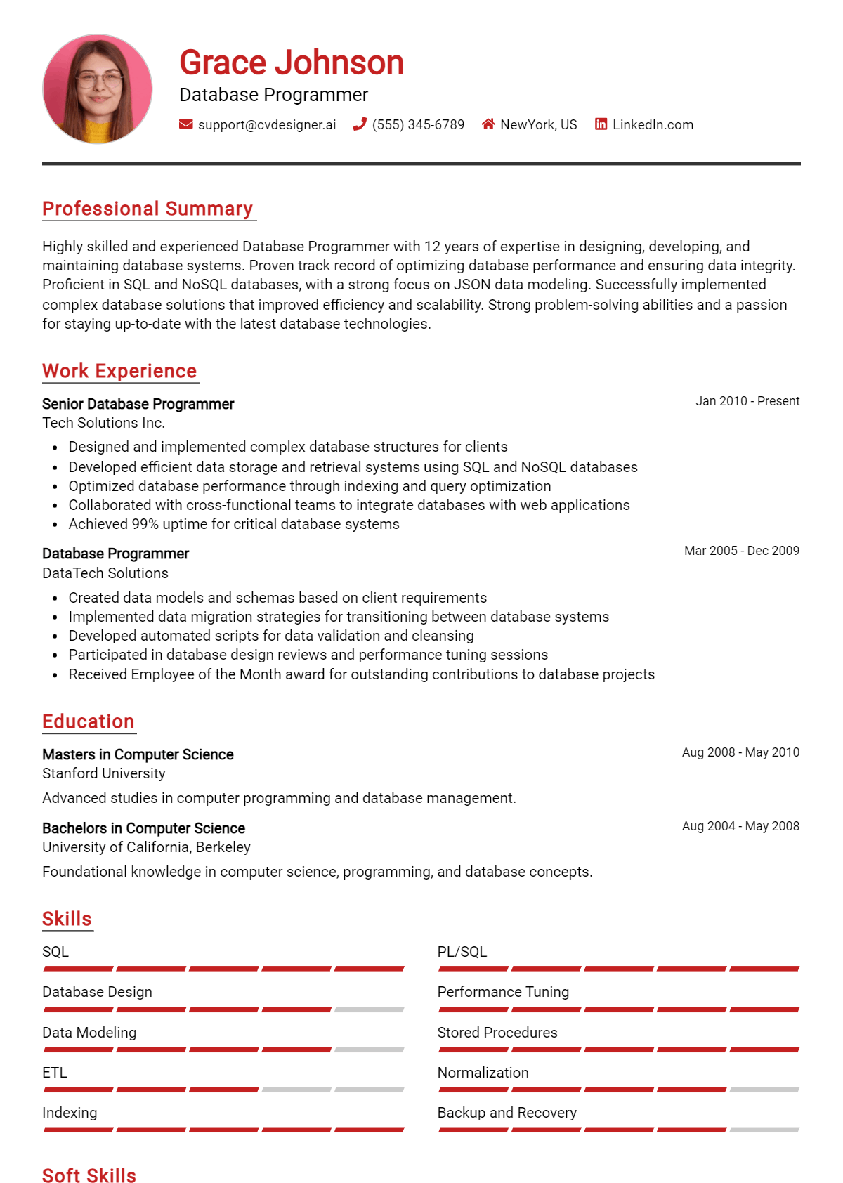 15 Database Programmer Resume Examples And Templates for 2026 Preview
