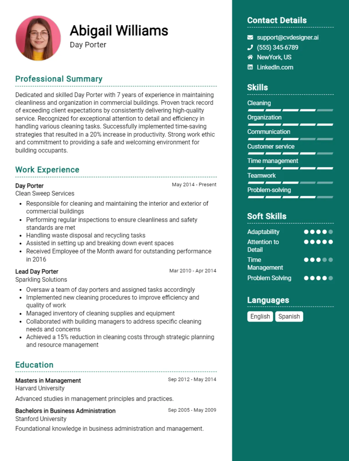Day Porter CV Example For 2026: Top Tips & Samples Preview