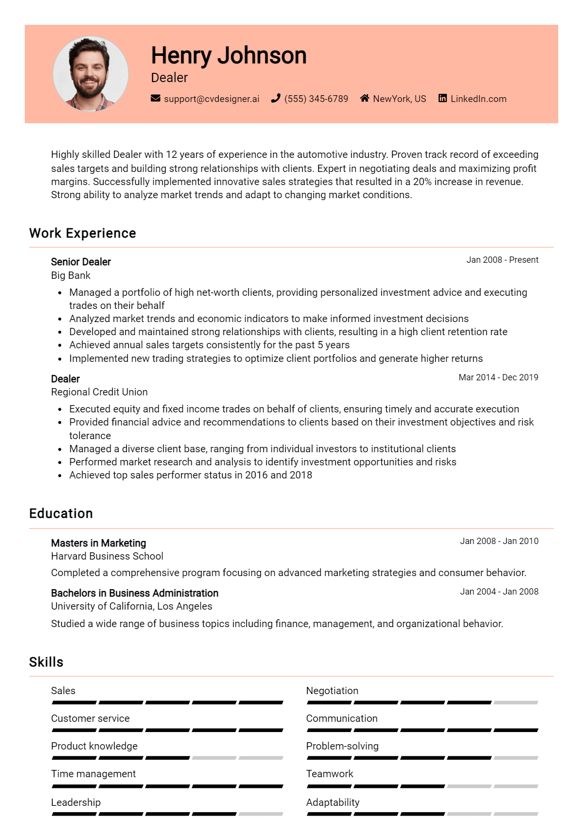 Dealer Resume Example for 2026: Expert Tips Preview