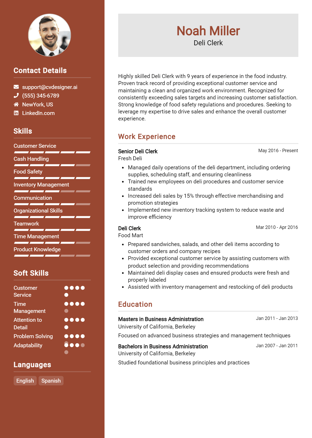 Deli Clerk Resume Example for 2026: Samples & Best Practices Preview