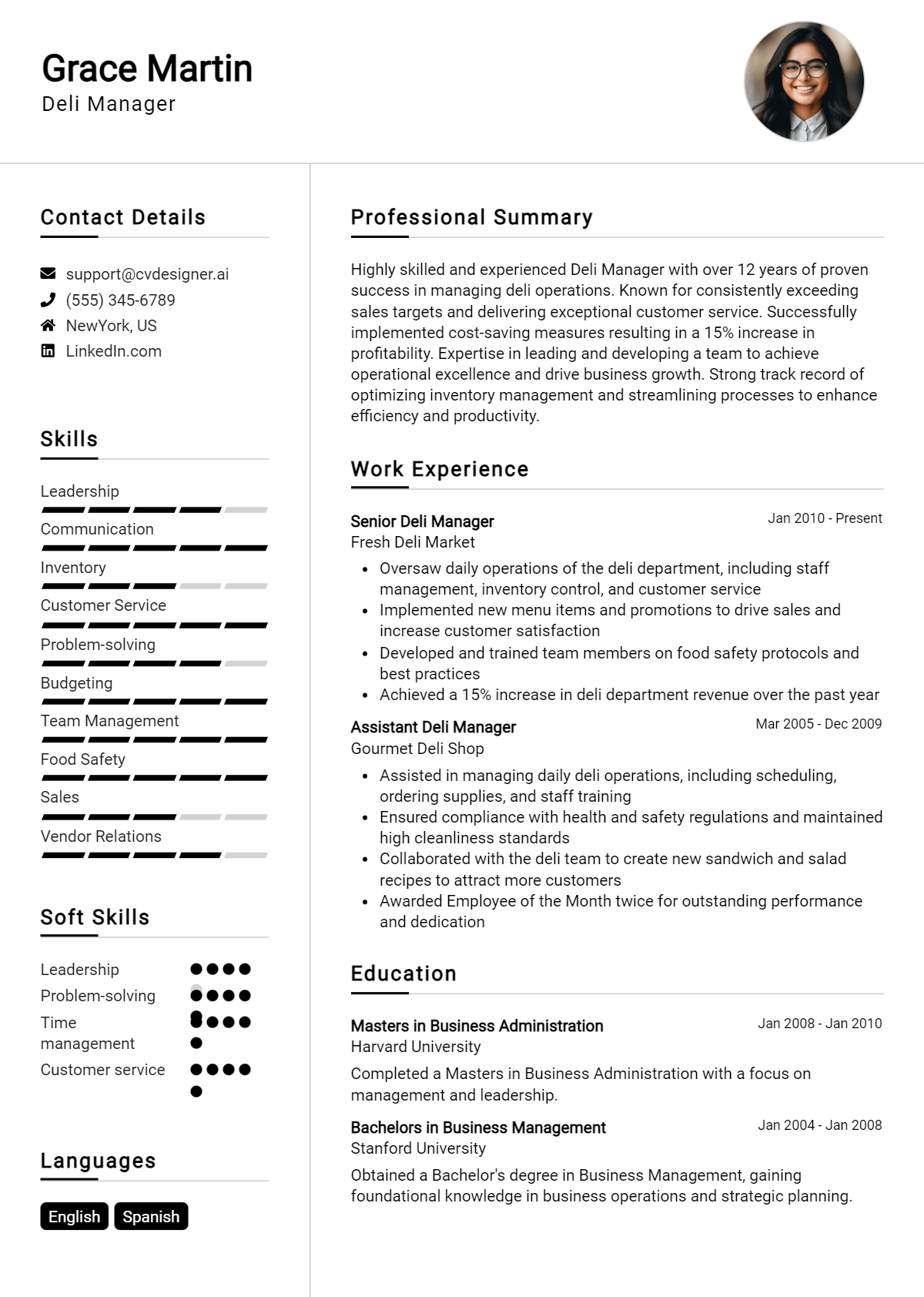 Deli Manager Resume Example for 2026: Tips to Stand Out Preview