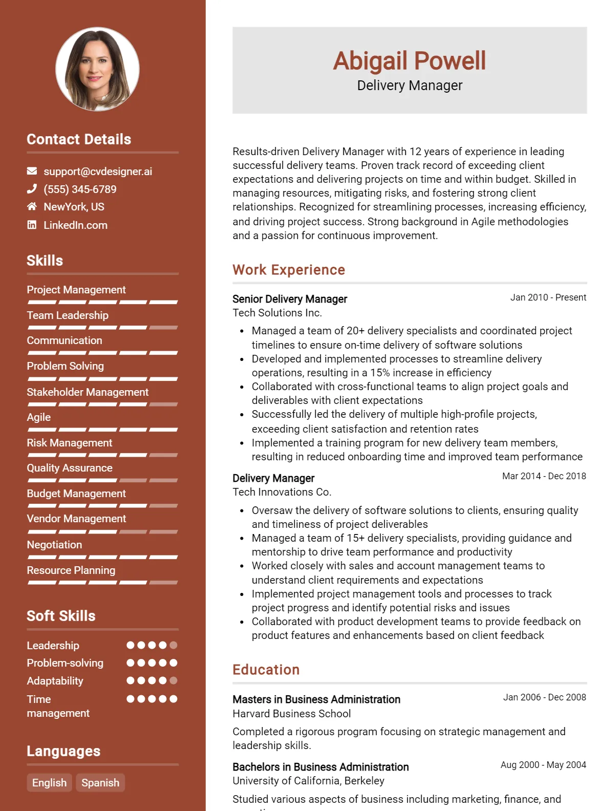 6 Delivery Manager CV Examples And Free Templates For 2026 Preview