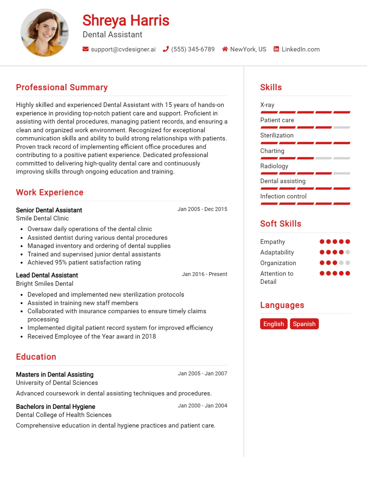 Dental Assistant CV Example For 2026: Expert Tips & Templates Preview