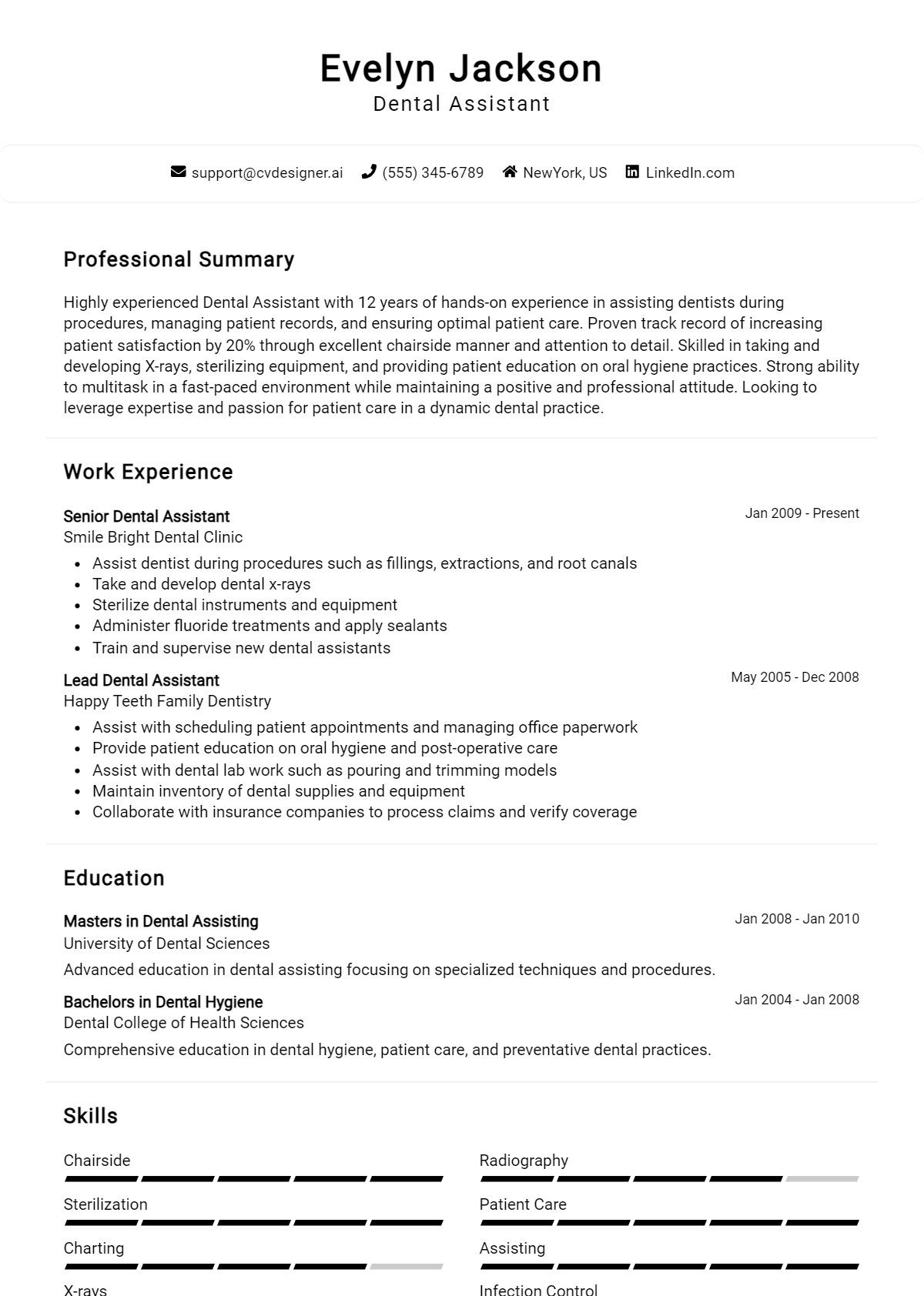 Dental Assistant Resume Example for 2026: Best Writing Guide Preview