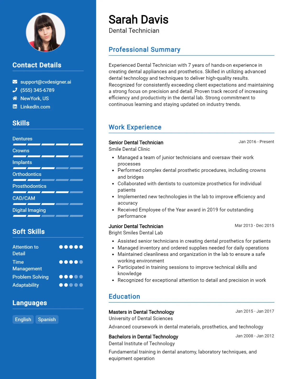 Dental Technician CV Example For 2026: Top Tips & Samples Preview