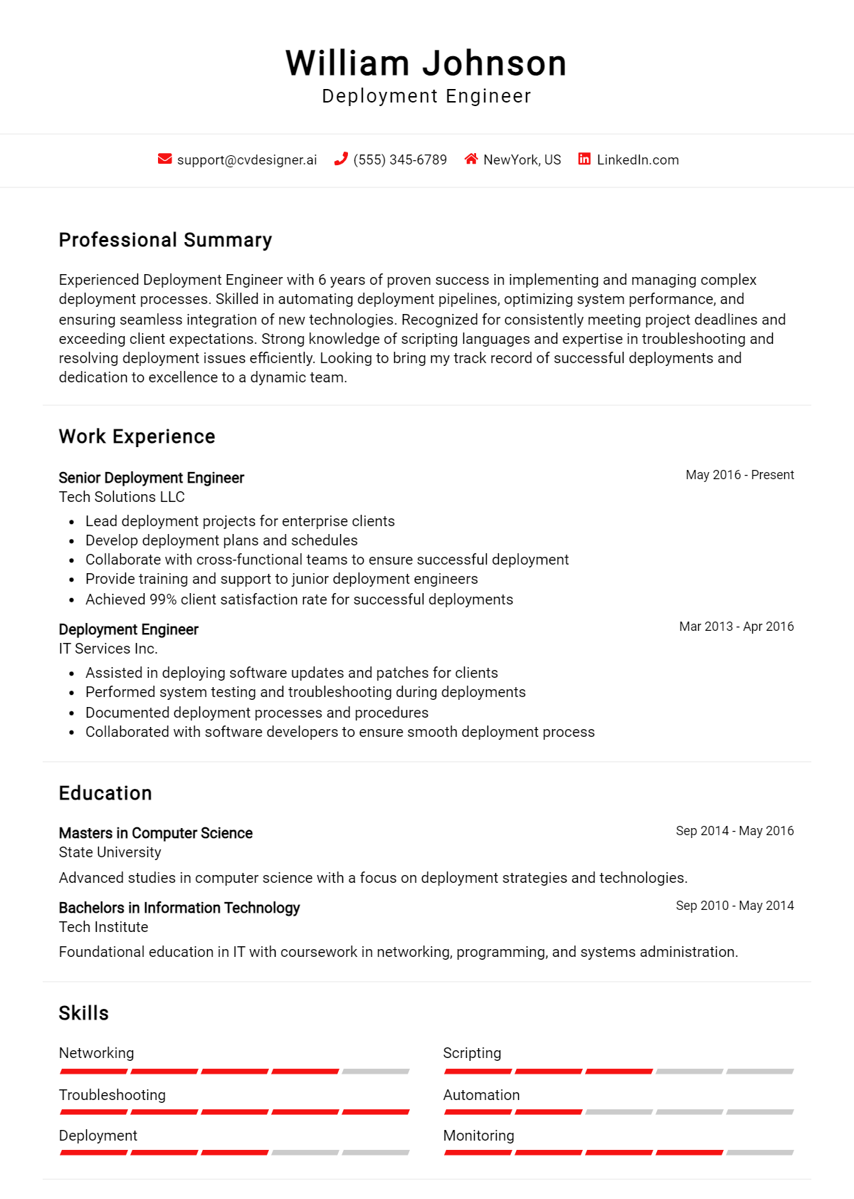 Deployment Engineer Resume Example for 2026: Ultimate Guide Preview