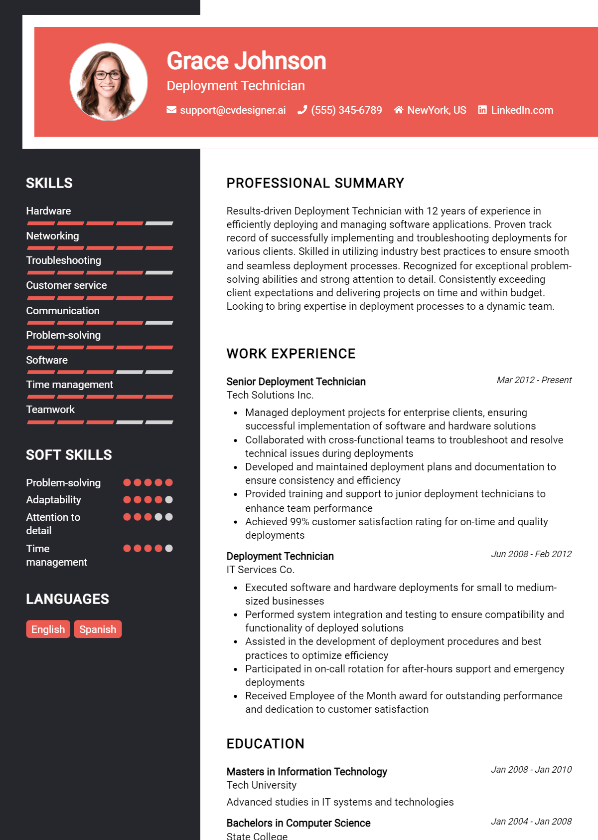 Deployment Technician Resume Example for 2026: Tips & Templates Preview