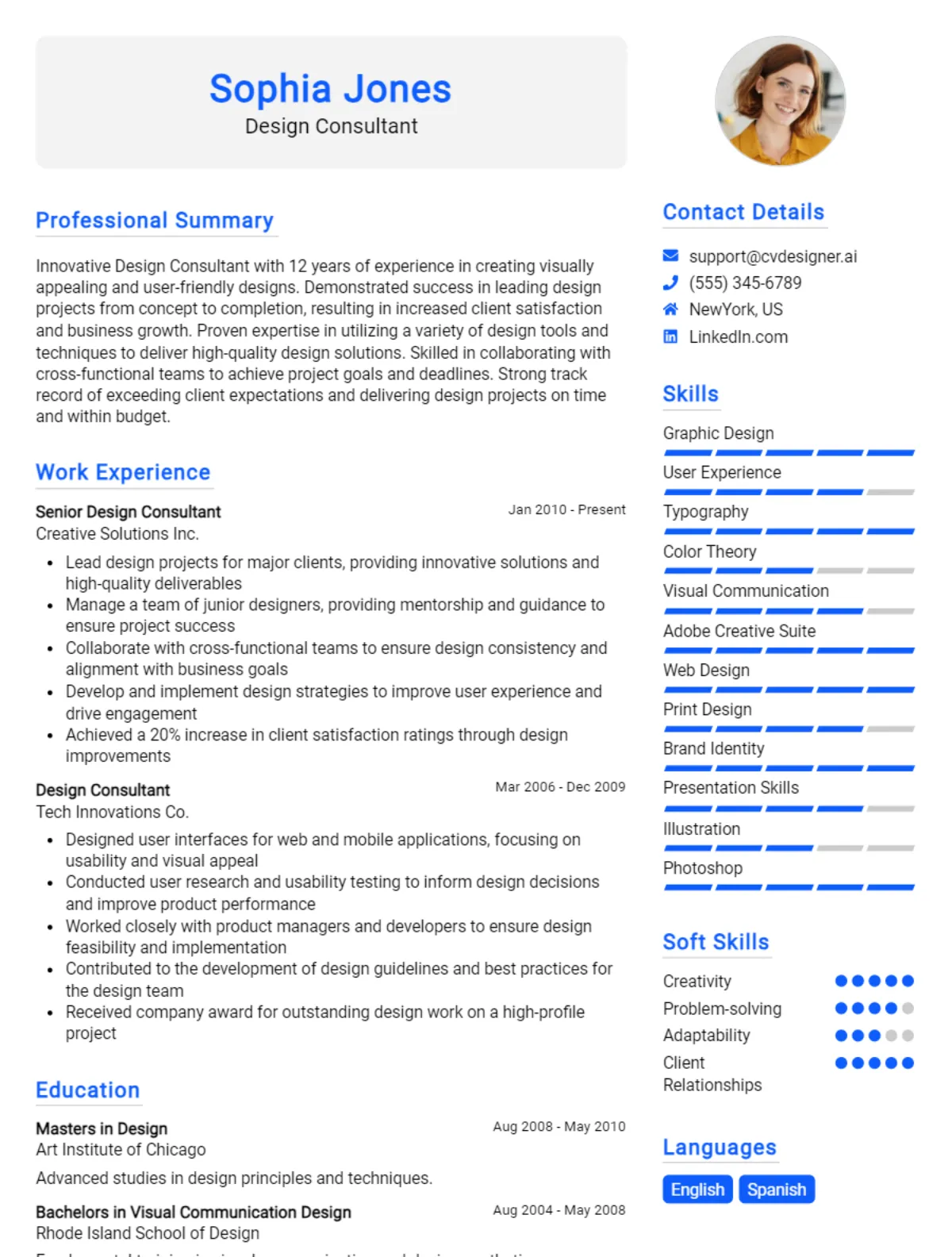Design Consultant CV Example For 2026: How to Craft a Winning CV Preview