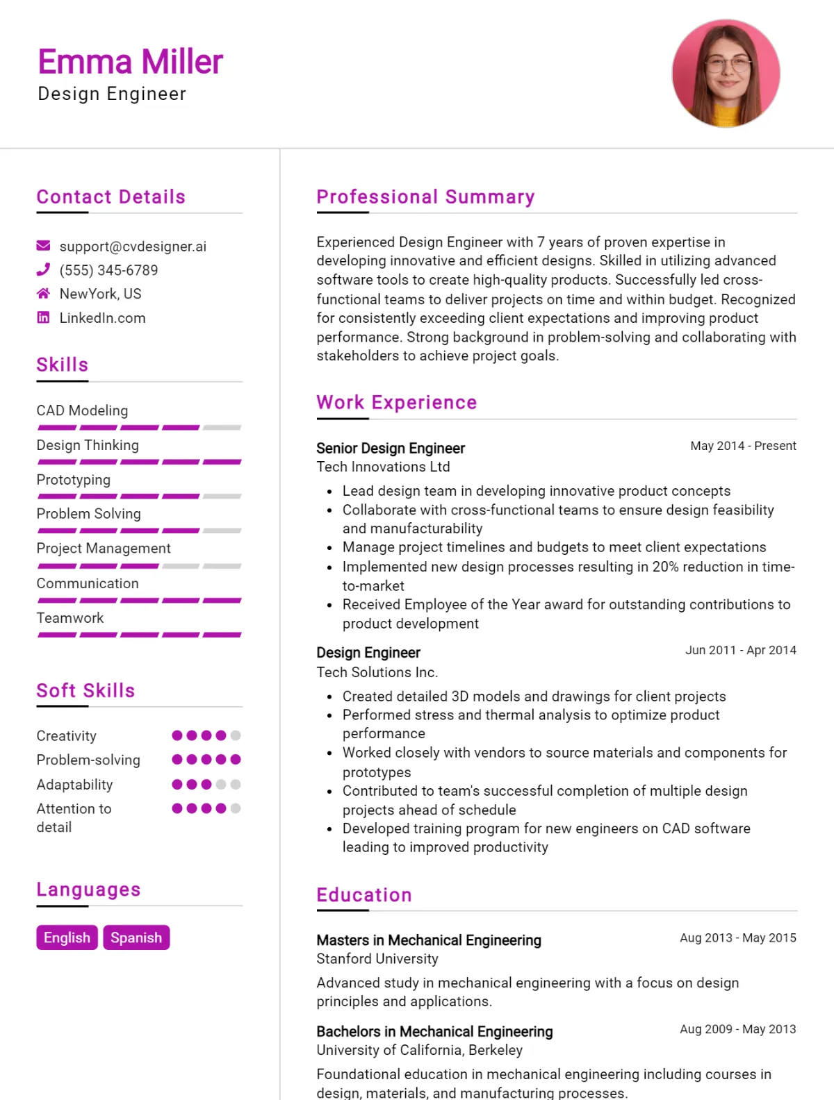18 Design Engineer CV Examples And Free Templates For 2026 Preview