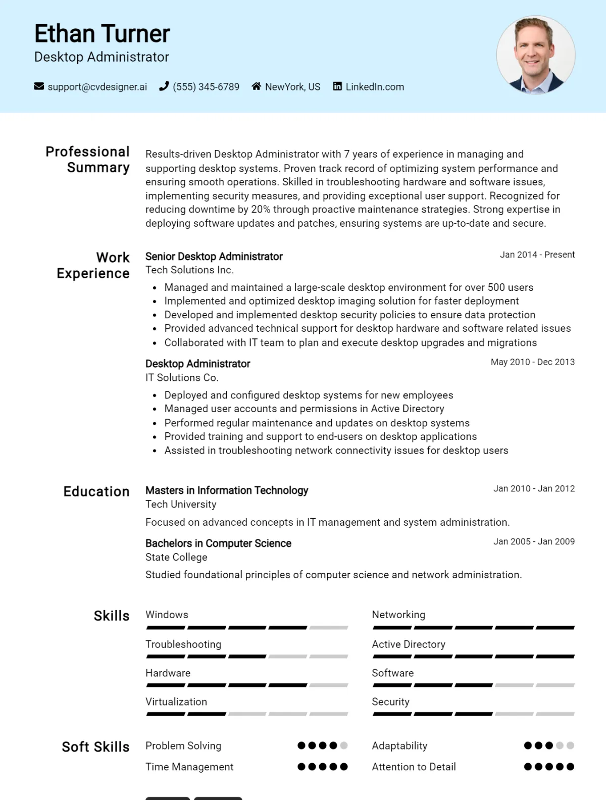 Desktop Administrator CV Example For 2026: How to Craft a Winning CV Preview