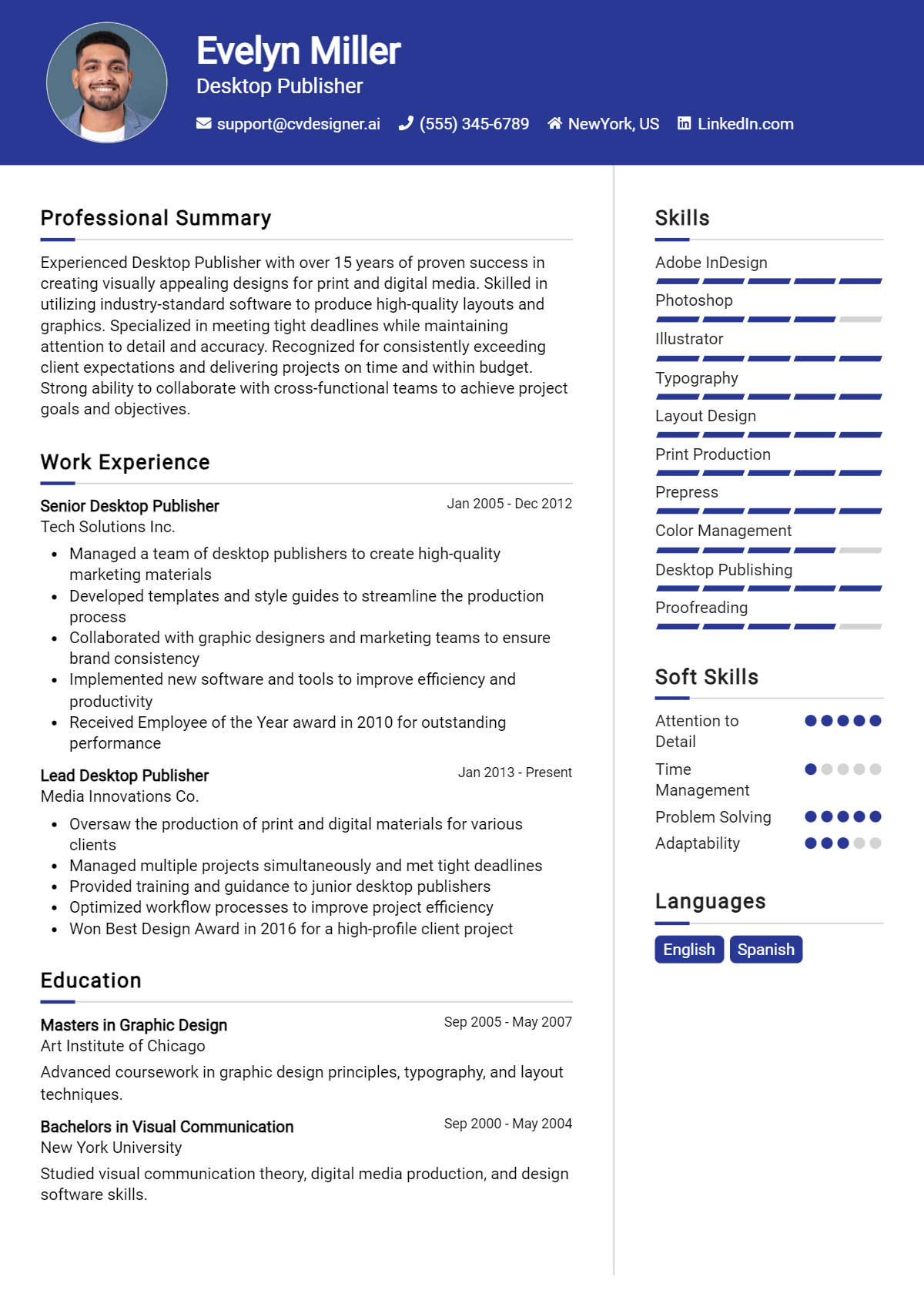Desktop Publisher Resume Example for 2026: Best Tips Preview