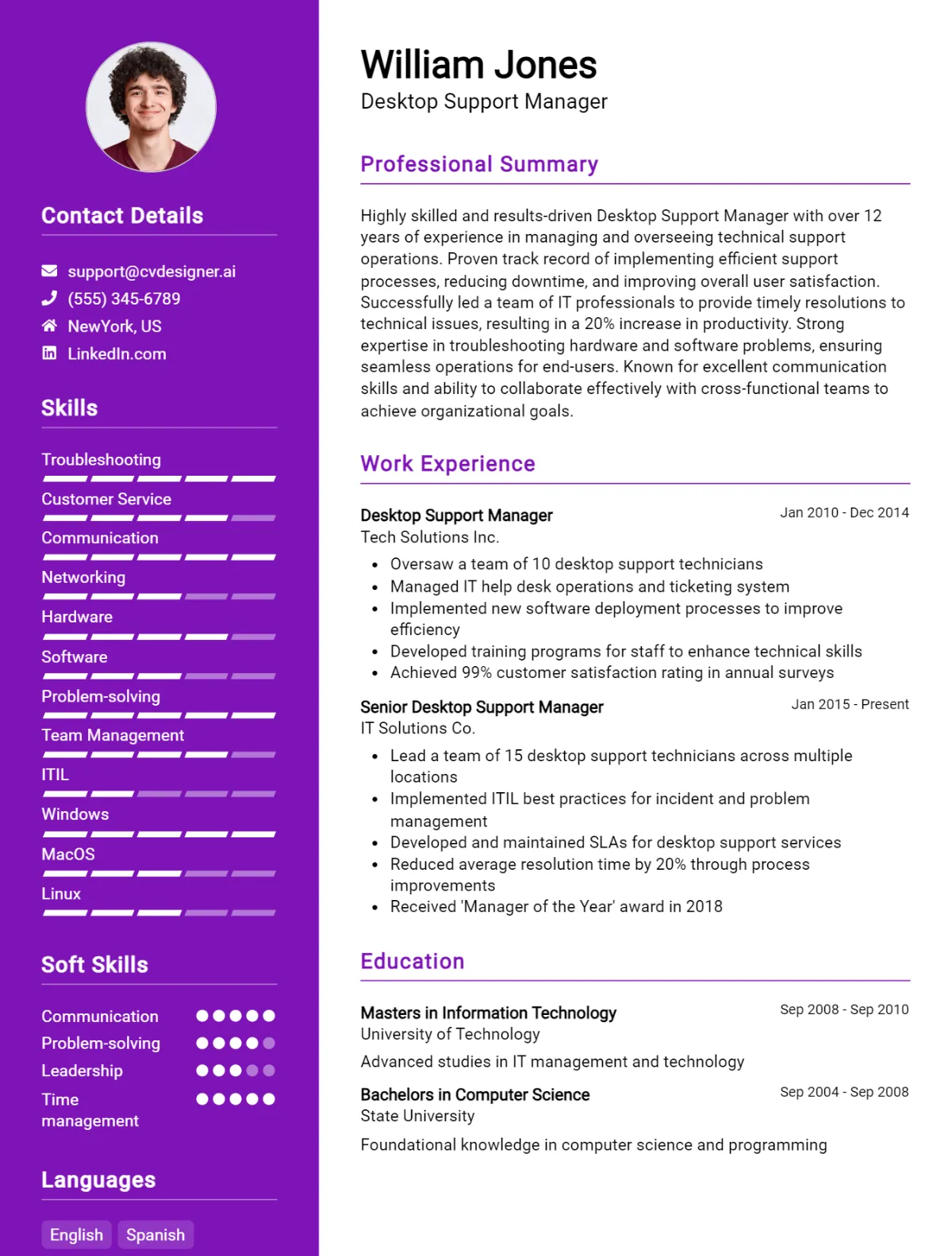 Desktop Support Manager CV Example For 2026: Tips to Stand Out Preview