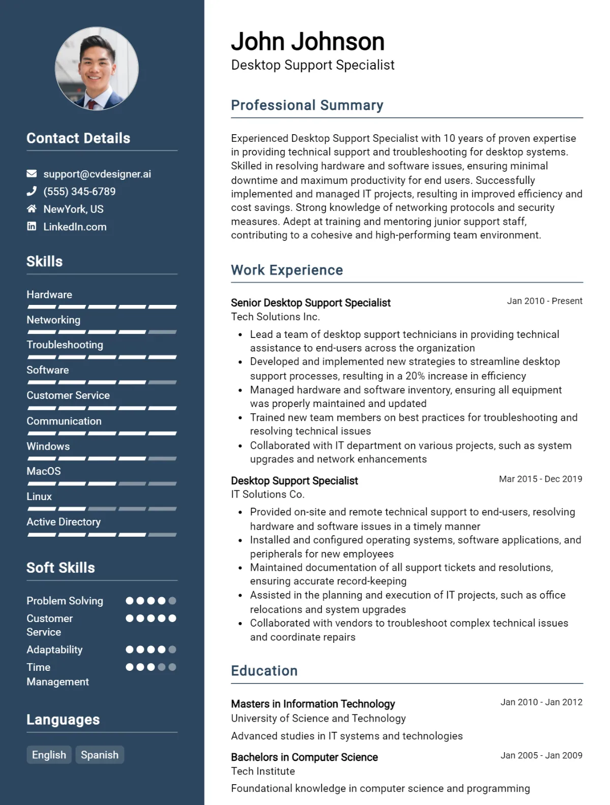 Desktop Support Specialist CV Example For 2026: Tips to Stand Out Preview
