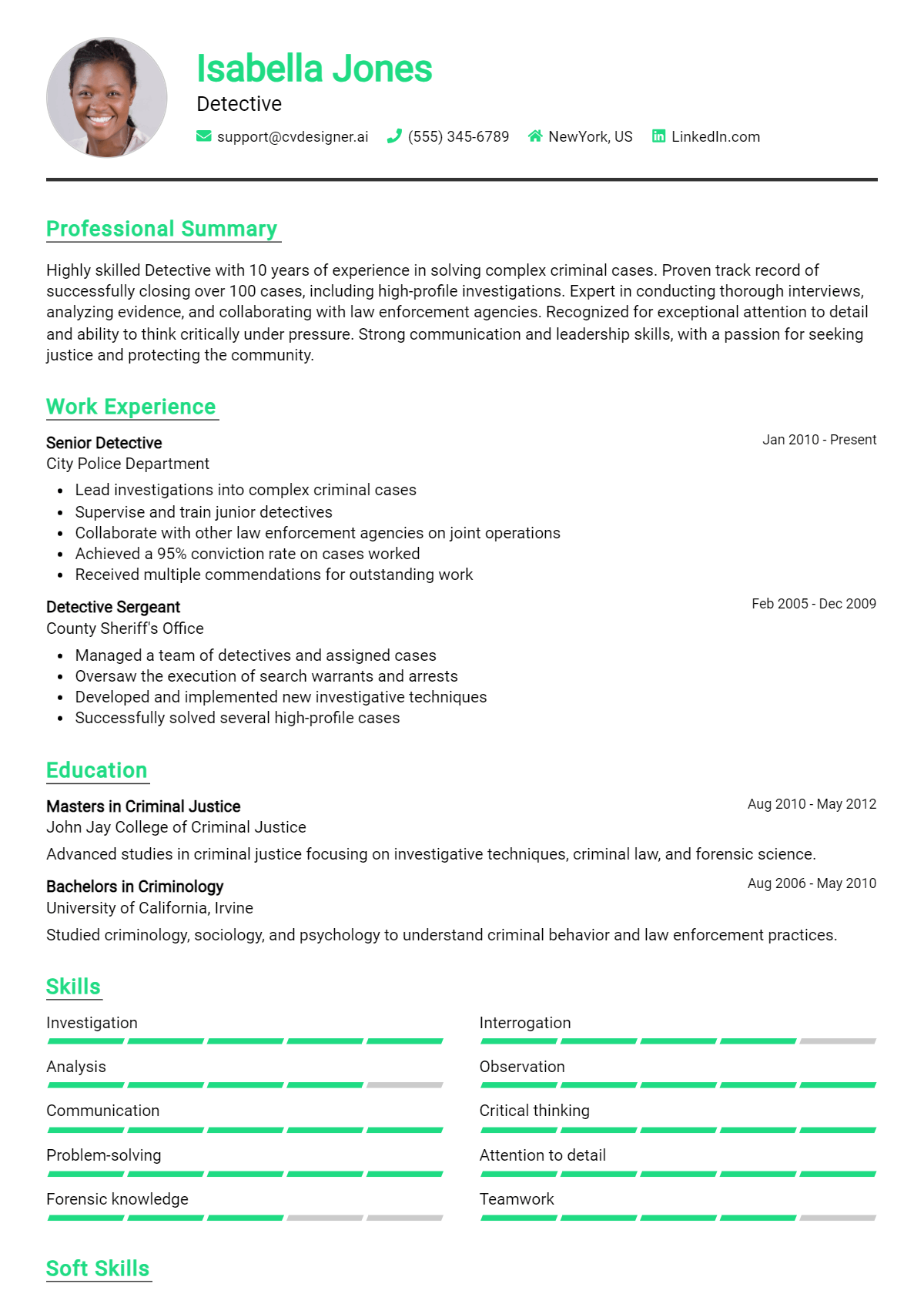 Detective Resume Example for 2026: Best Writing Guide Preview