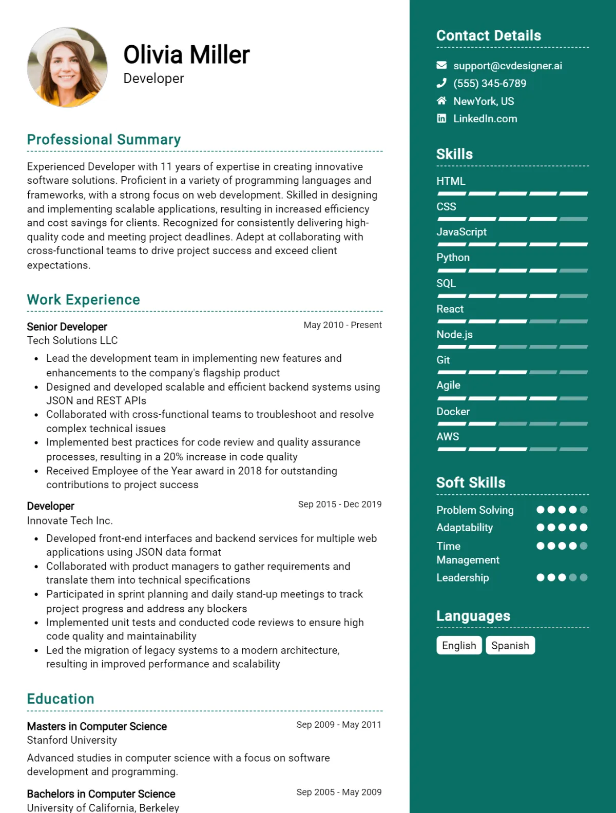 25 Backend Developer CV Examples And Free Templates For 2026 Preview
