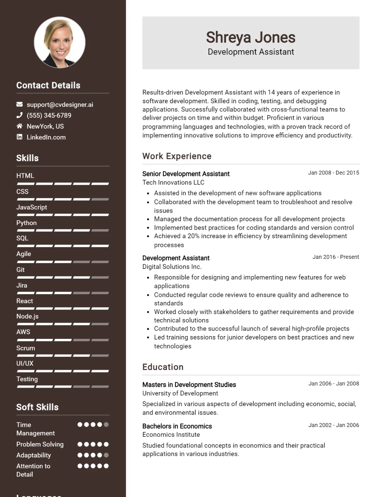 Development Assistant CV Example For 2026: Proven Tips & Templates Preview